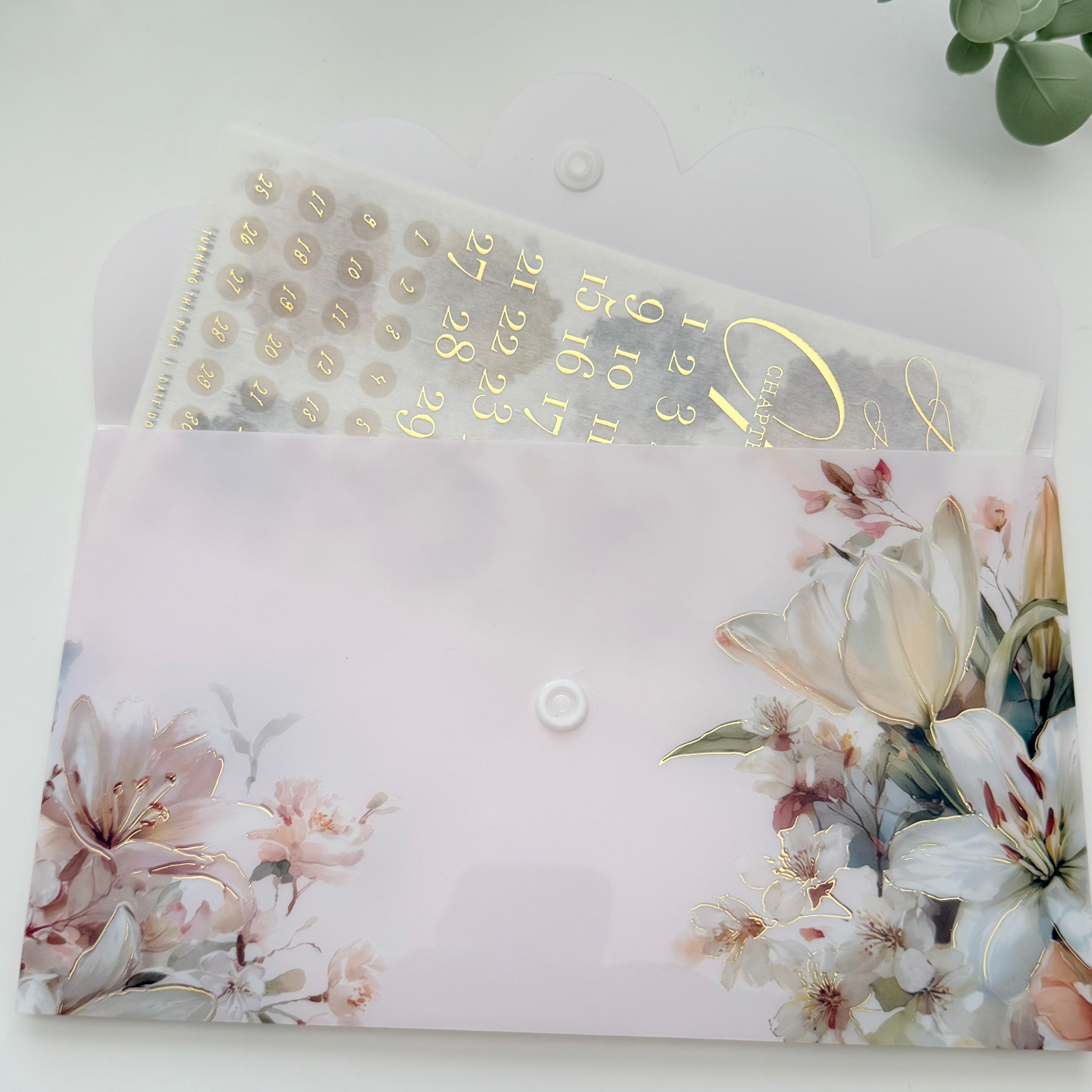 Audrey - Foiled Floral Storage Folder