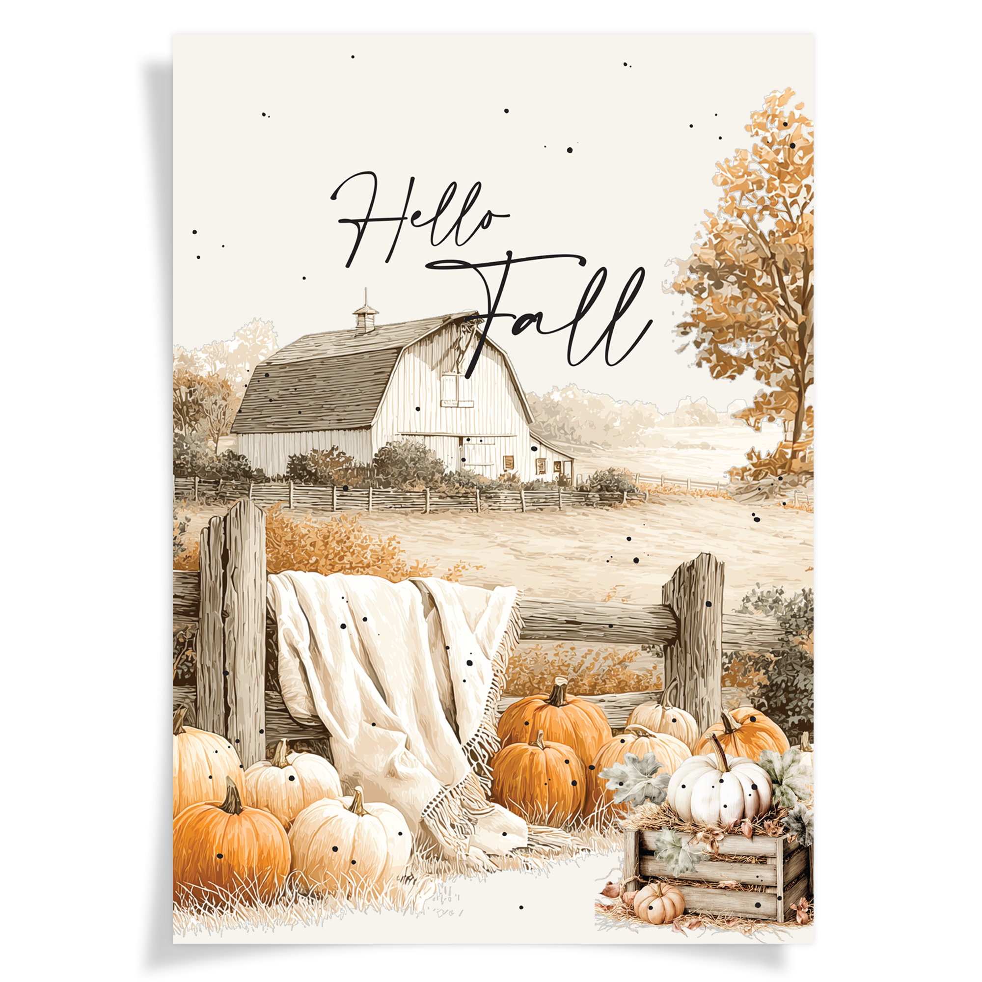 Farmhouse Fall - Hello Fall | Vellum Half Letter