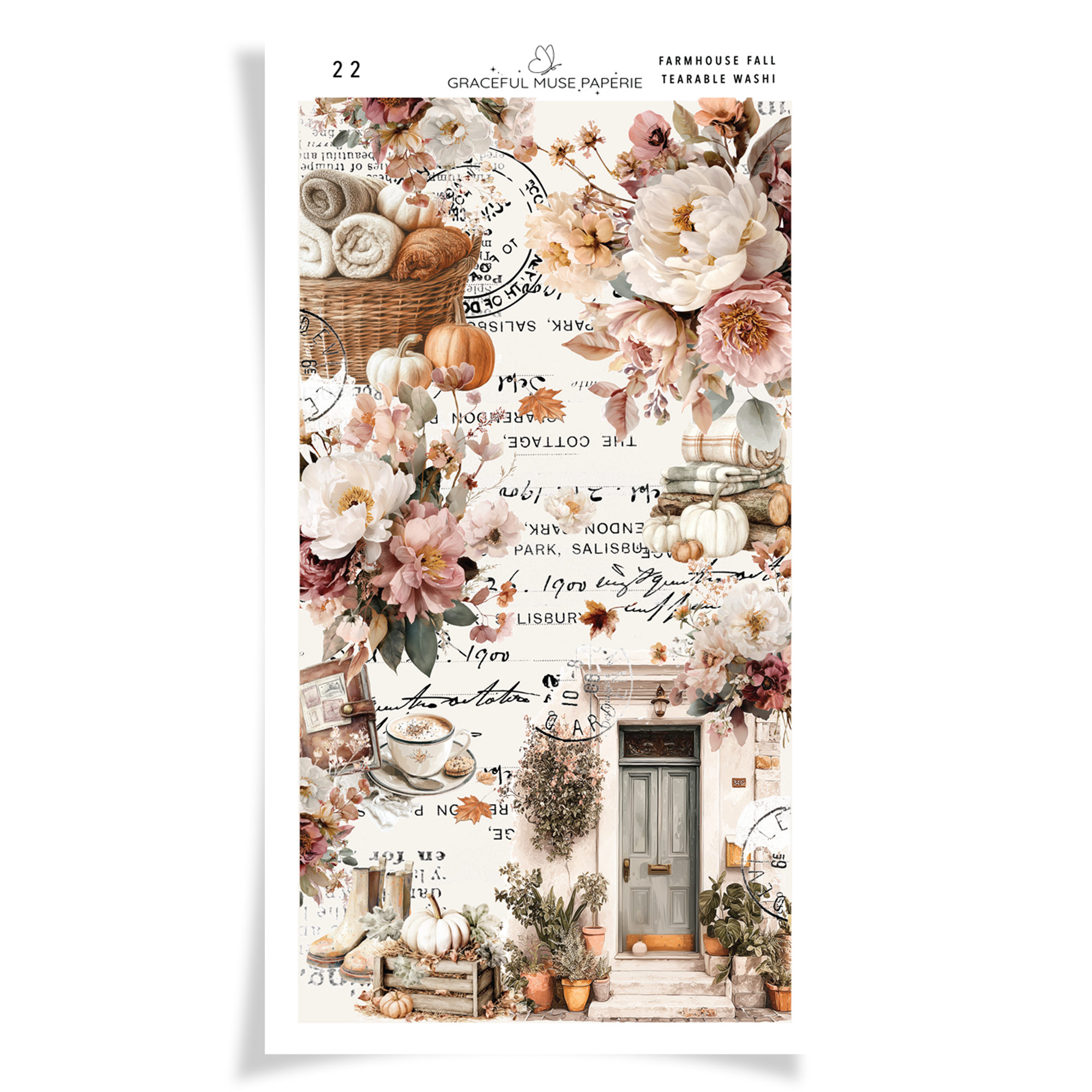 Tearable Washi - Farmhouse Fall