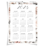 2025 Calendar Insert Sticker | Floral
