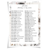 2025 UK Bank Holidays Insert Sticker | Floral