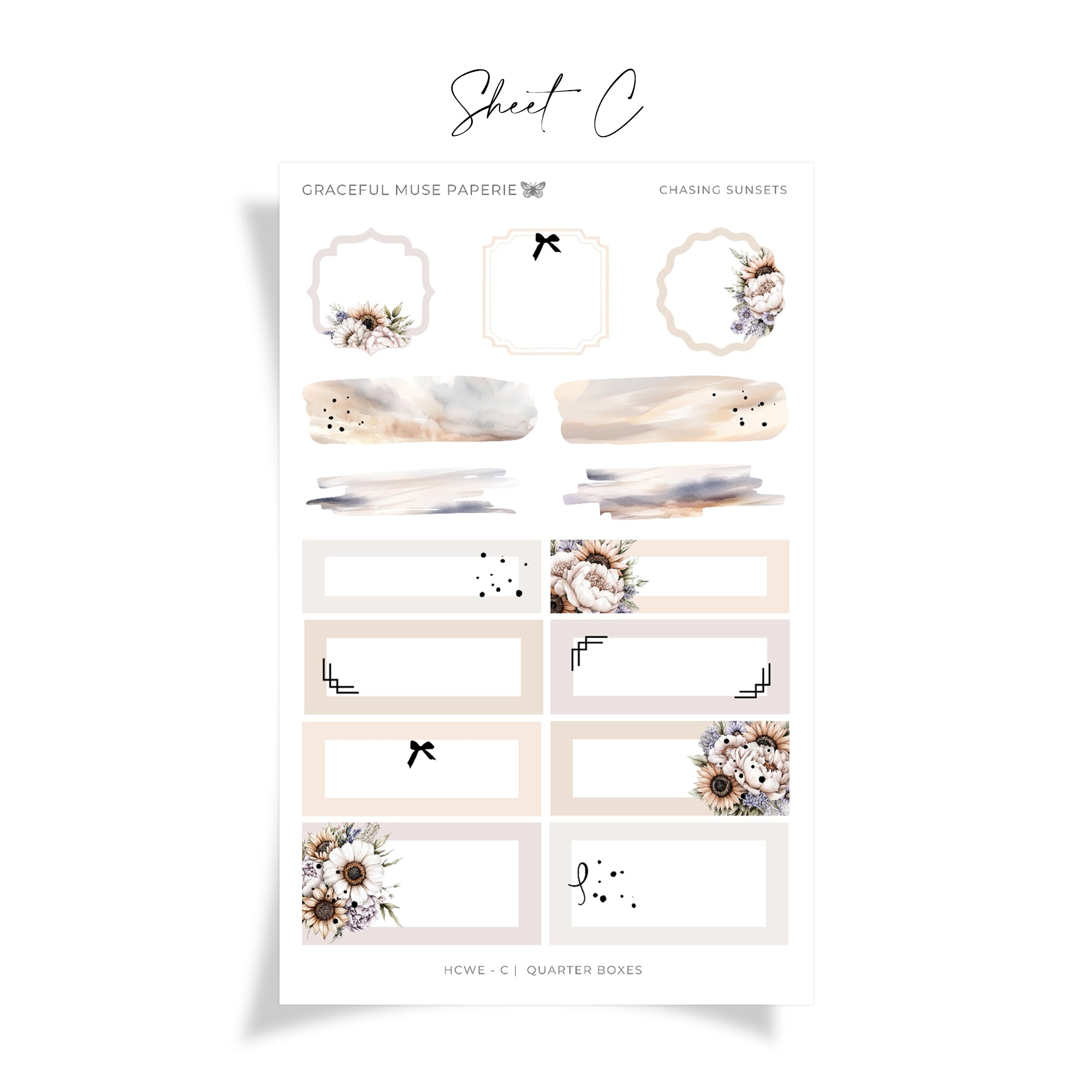 Chasing Sunsets | FOILED Hobonichi Cousin Weekly Sticker Kit