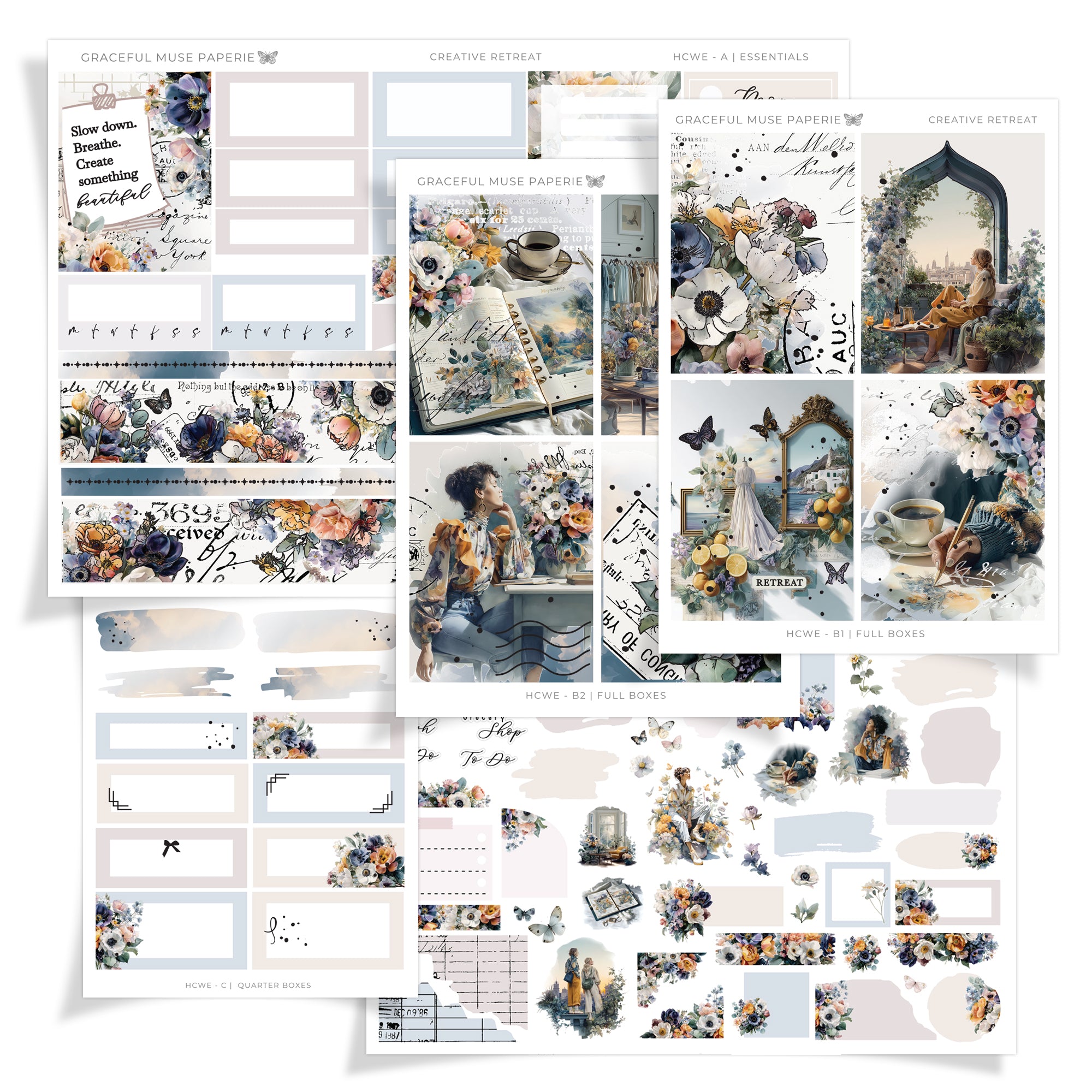 Creative Retreat | FOILED Hobonichi Cousin Weekly Sticker Kit