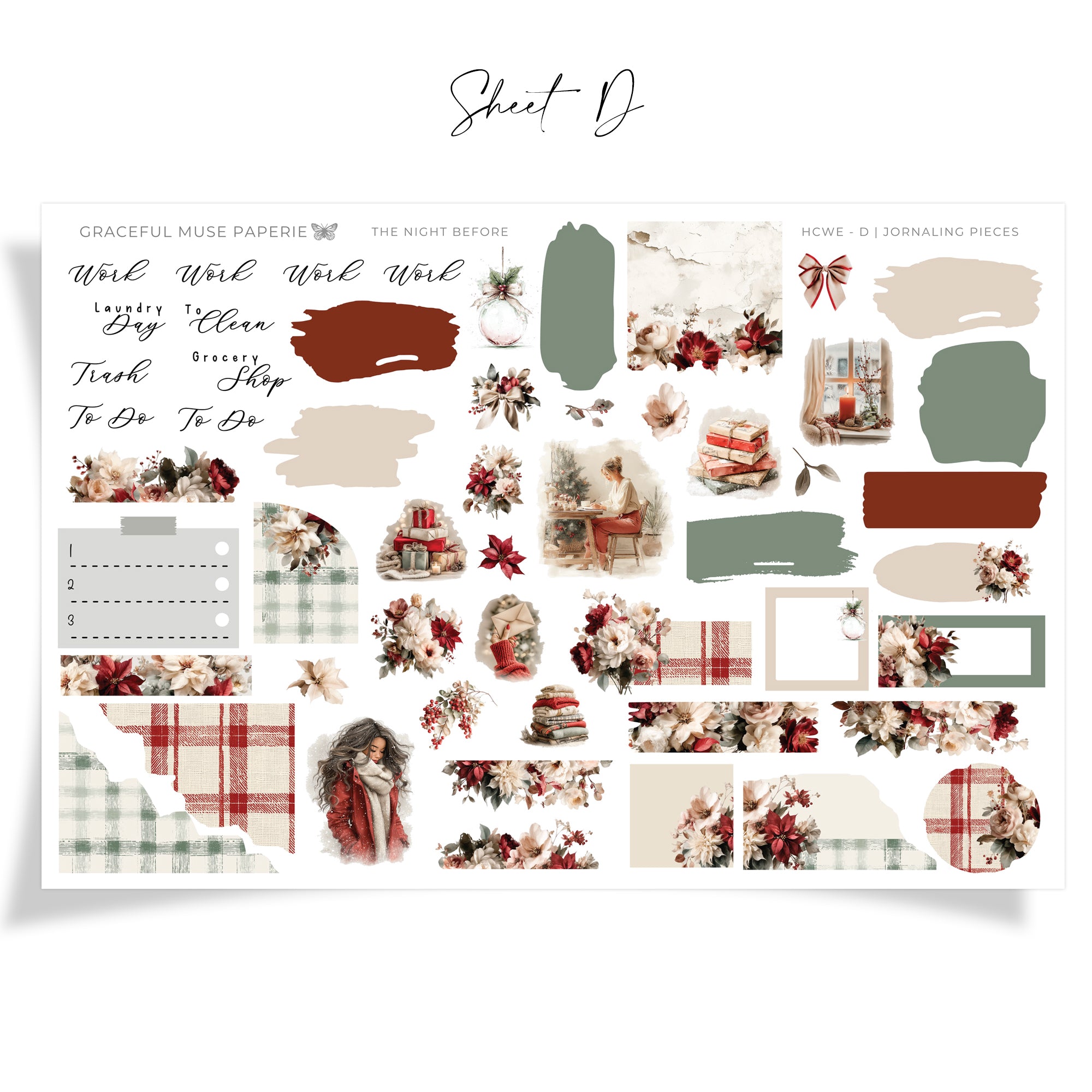 The Night Before | FOILED Hobonichi Cousin Weekly Sticker Kit