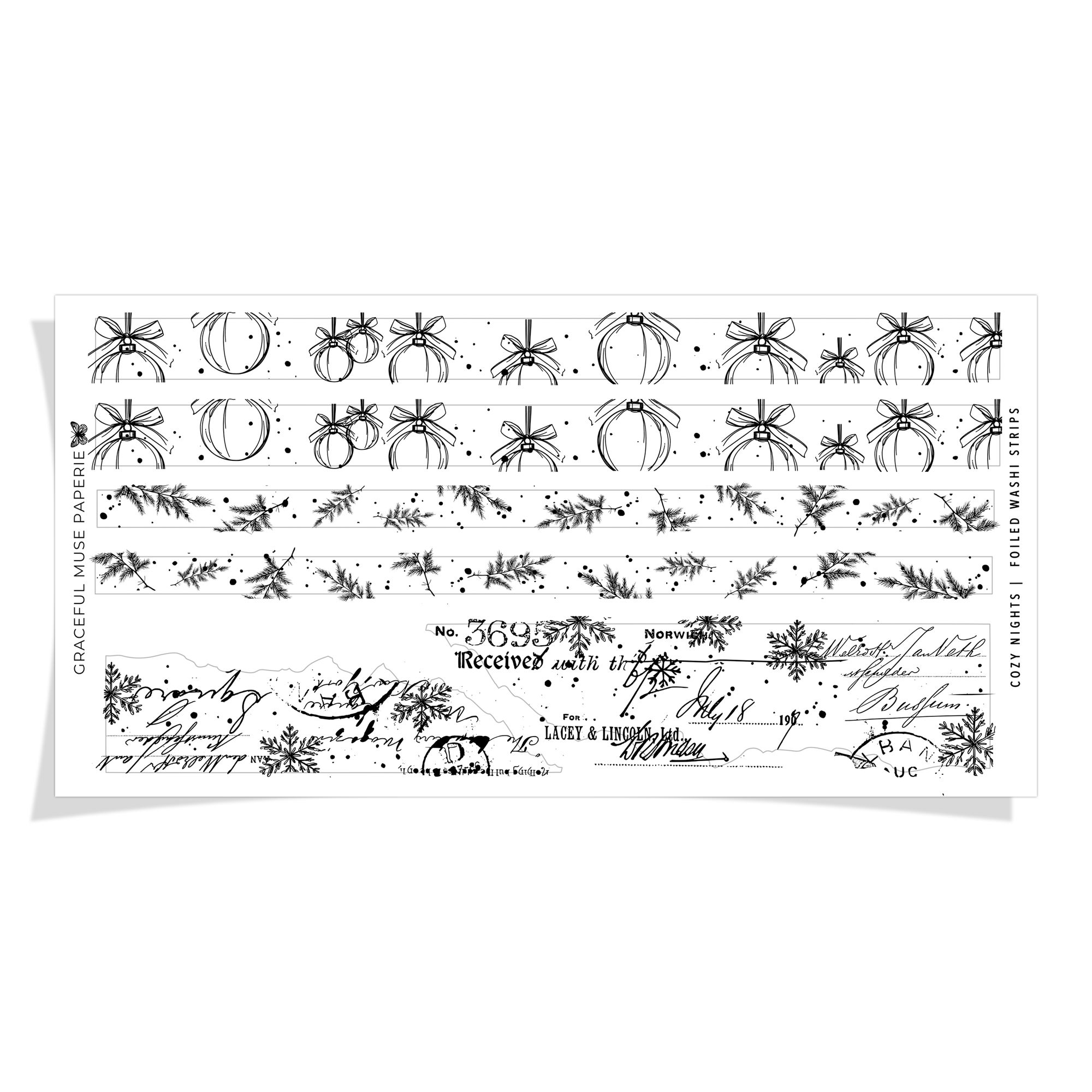 Foiled Washi Strips - Cozy Nights - FOILED