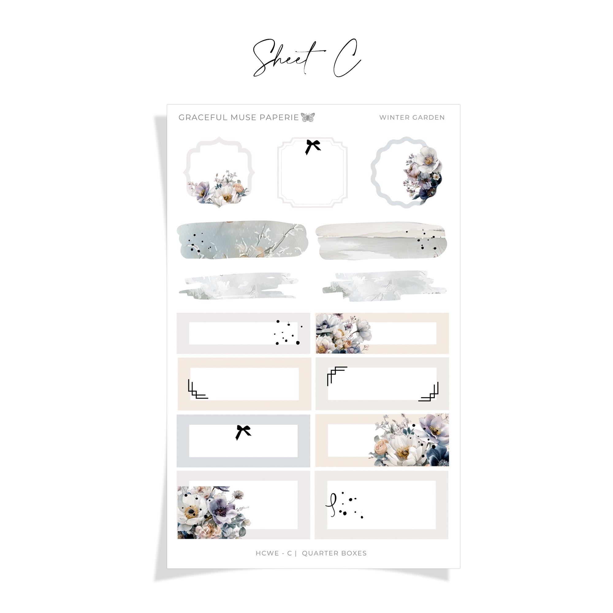 Winter Garden | FOILED Hobonichi Cousin Weekly Sticker Kit