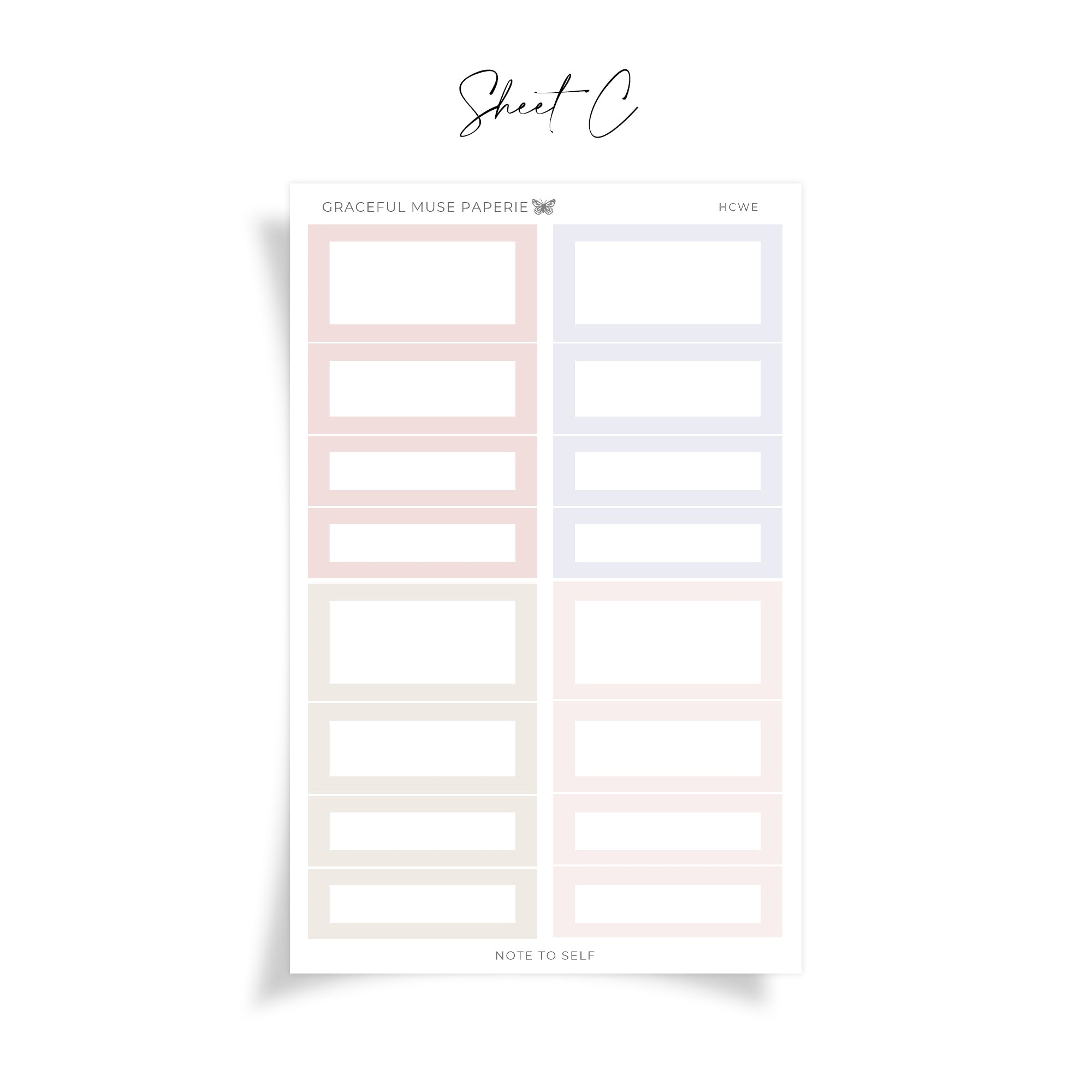 Huomautus itselle | Hobonichi Cousin Weekly -tarrasarja