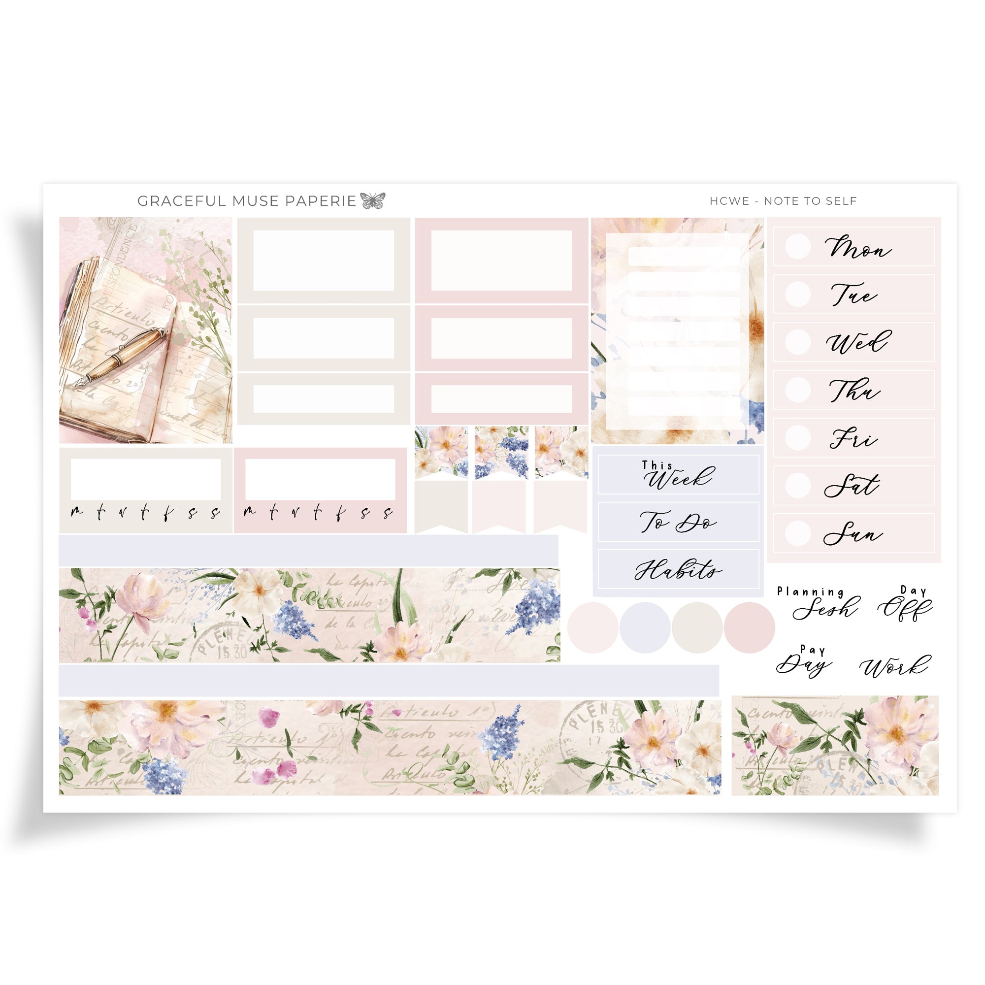 Huomautus itselle | Hobonichi Cousin Weekly -tarrasarja