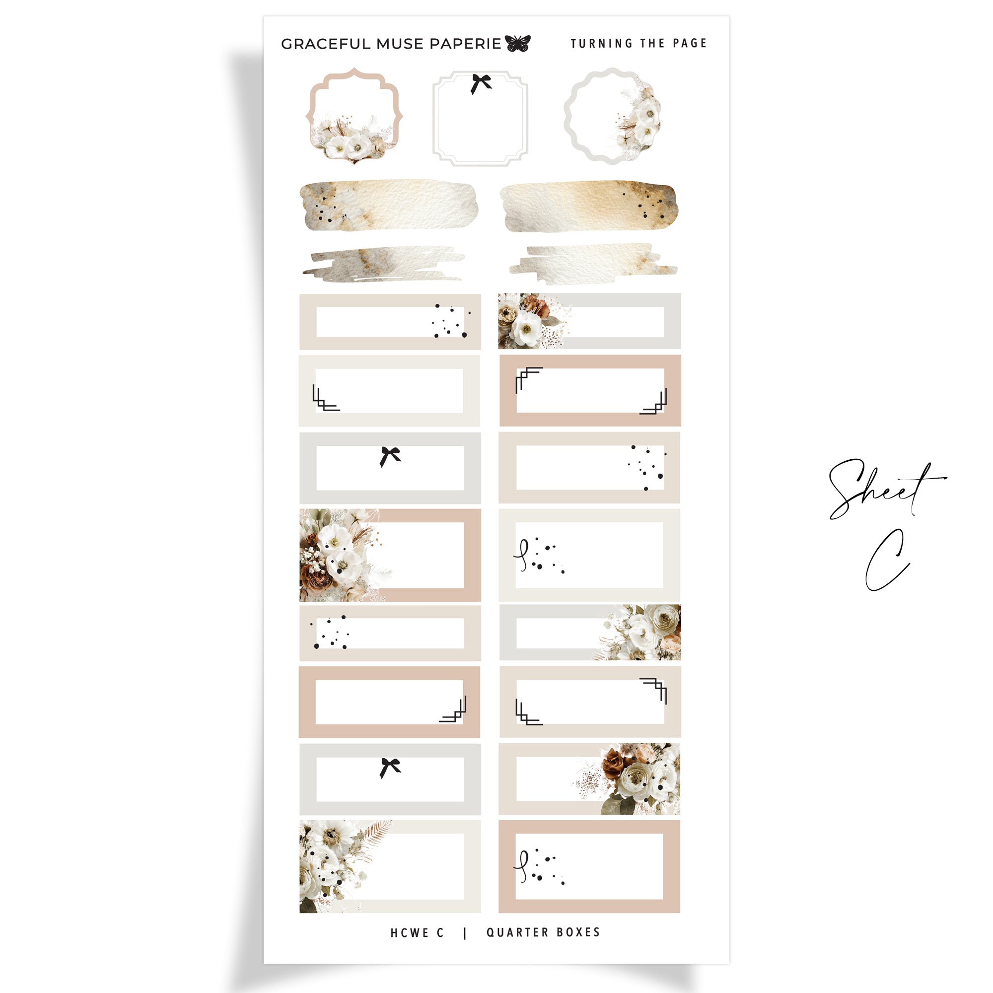 Turning The Page | FOILED Hobonichi Cousin Weekly Sticker Kit