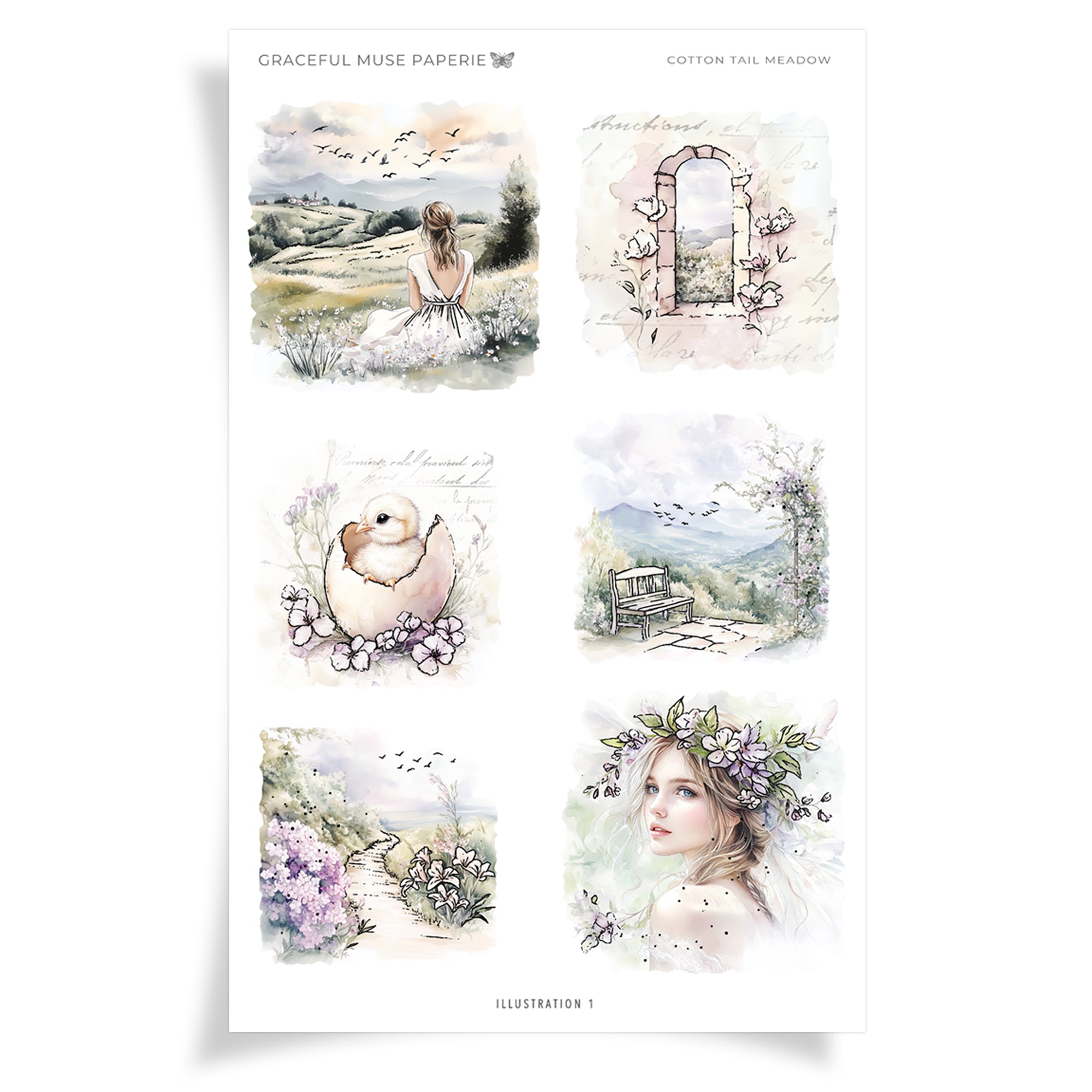 Illustrations 1 - Cotton Tail Meadow - FOILED