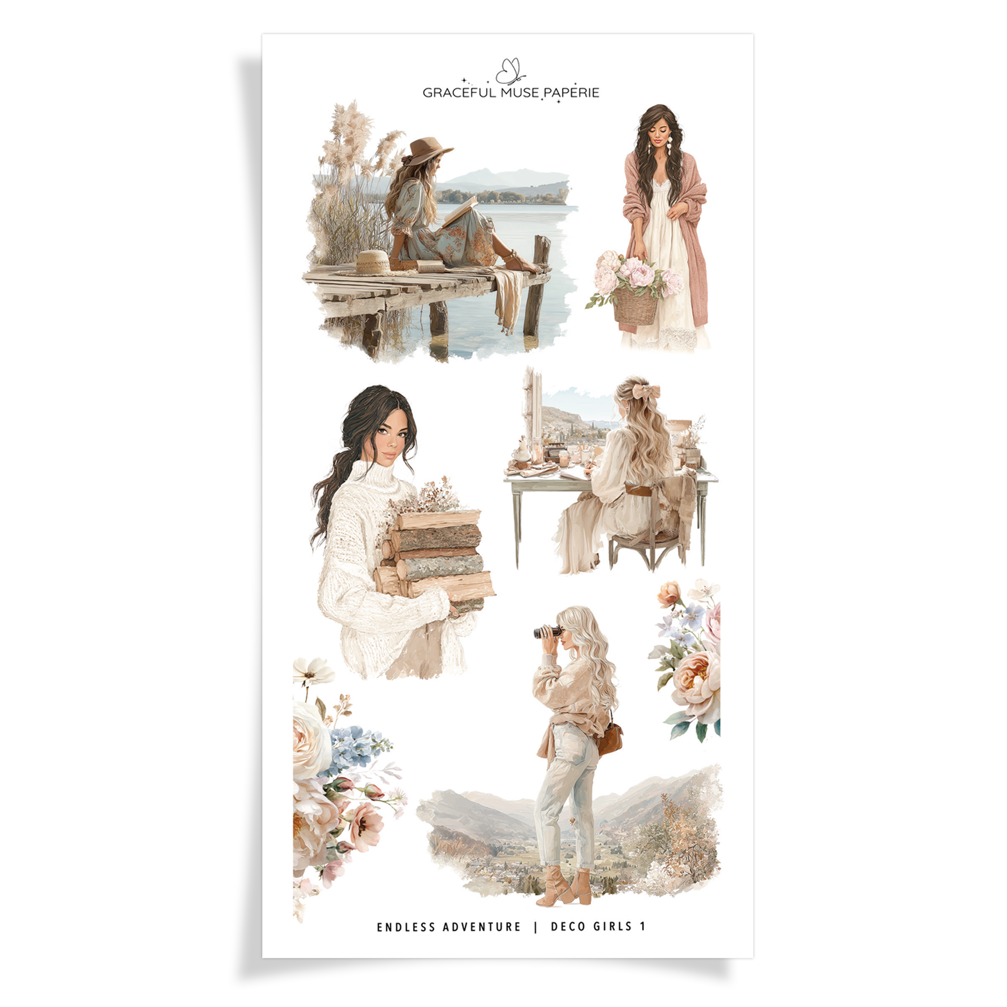 Deco Girls 1 - Rub On Sticker Transfer - Endless Adventure