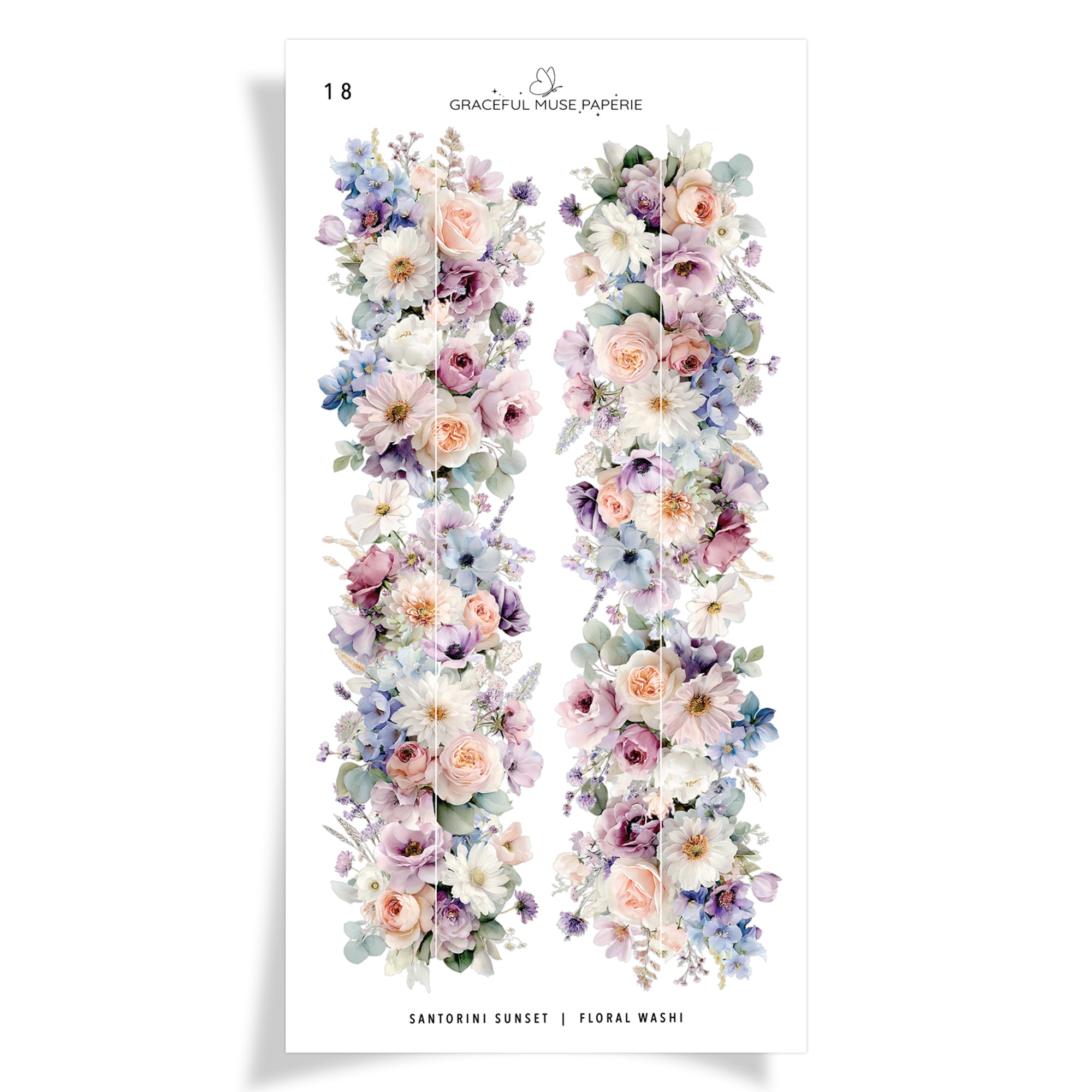 Floral Washi - Santorini Sunset