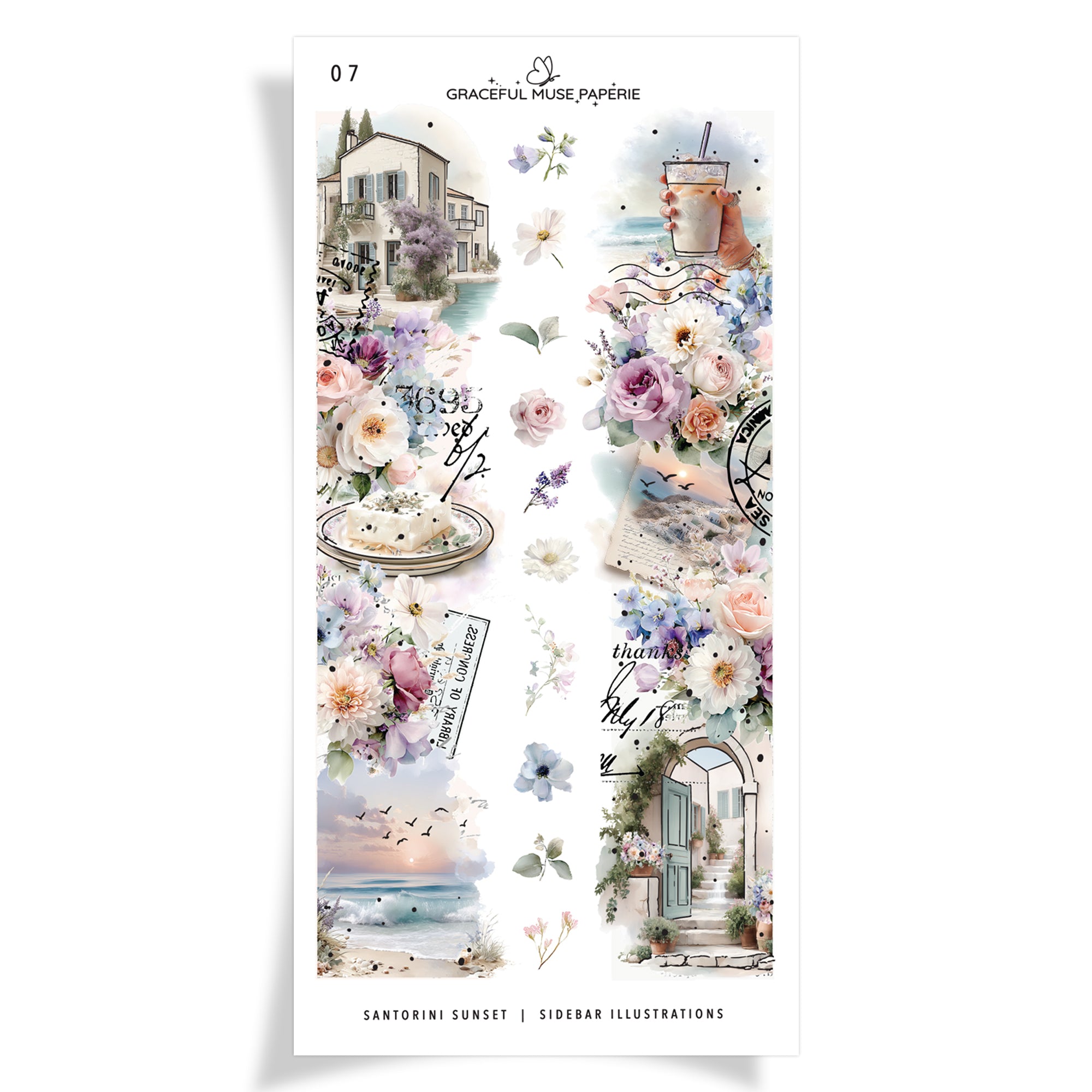 Sidebar Illustrations - Santorini Sunset