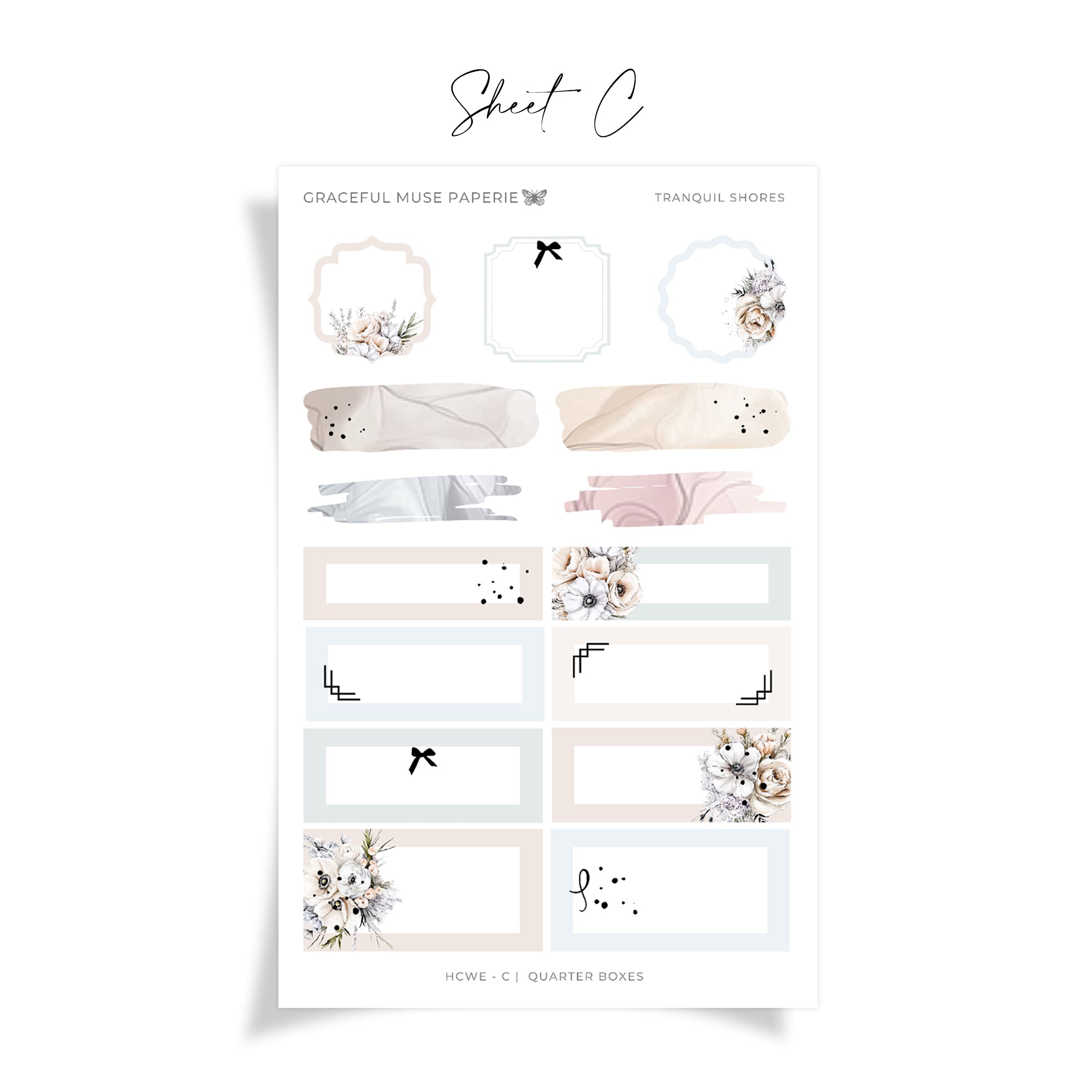 Tranquil Shores | FOILED Hobonichi Cousin Weekly Sticker Kit