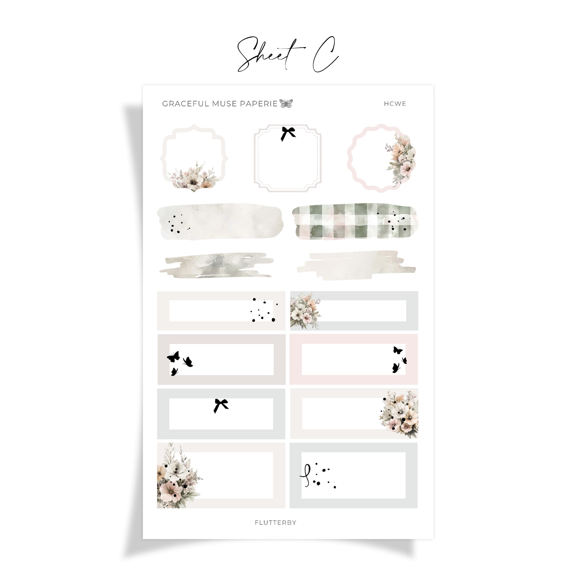 Flutterby | FOILED Hobonichi Cousin Weekly Sticker Kit