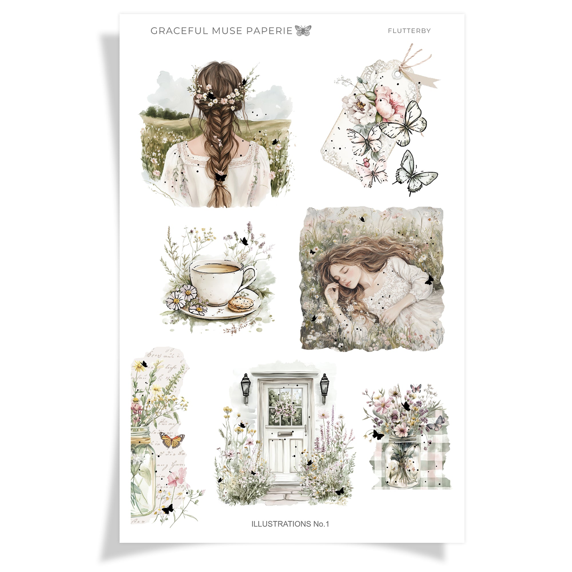 Illustrations 1 - Flutterby - FOILED