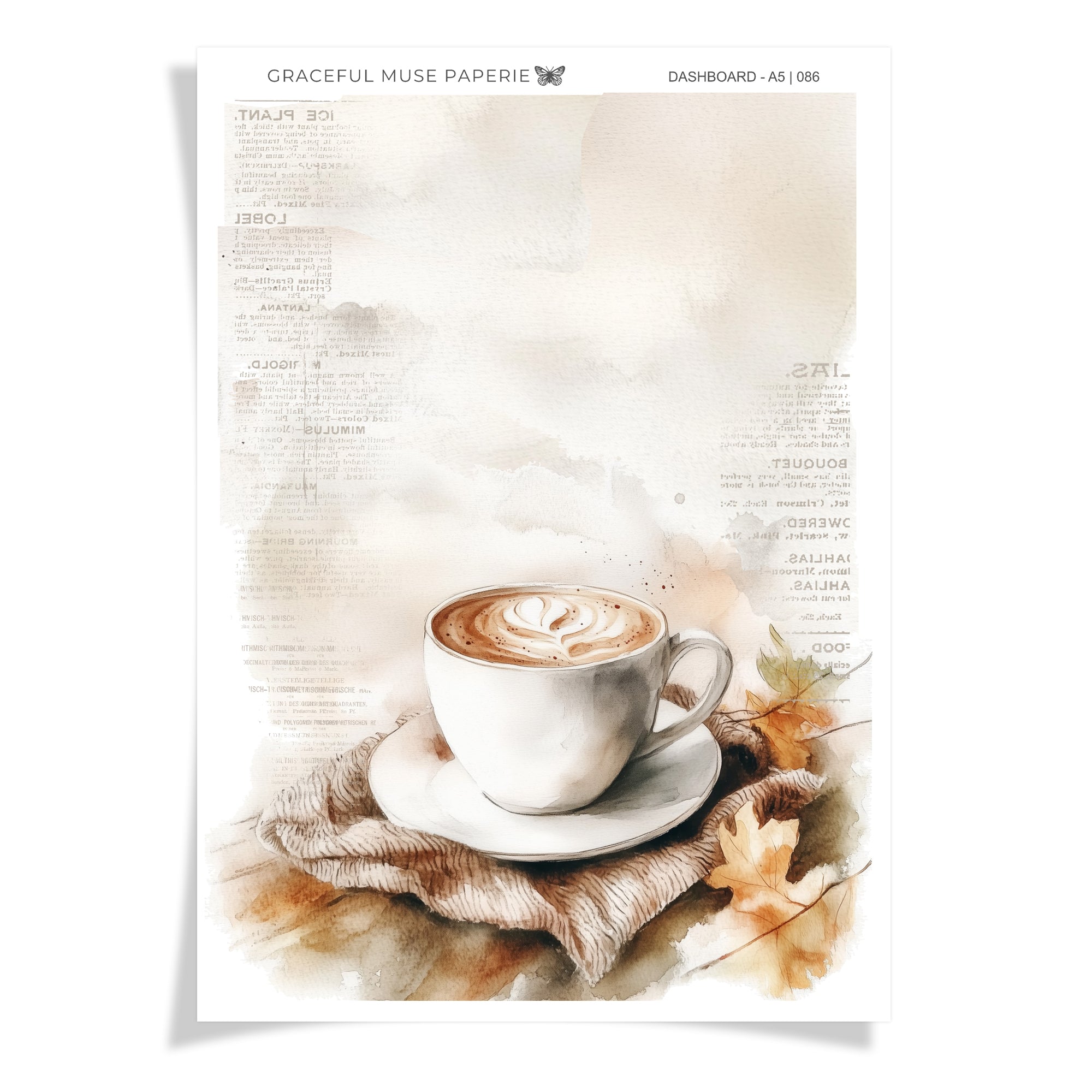 Fall Coffee | Dashboard Stickers | 086