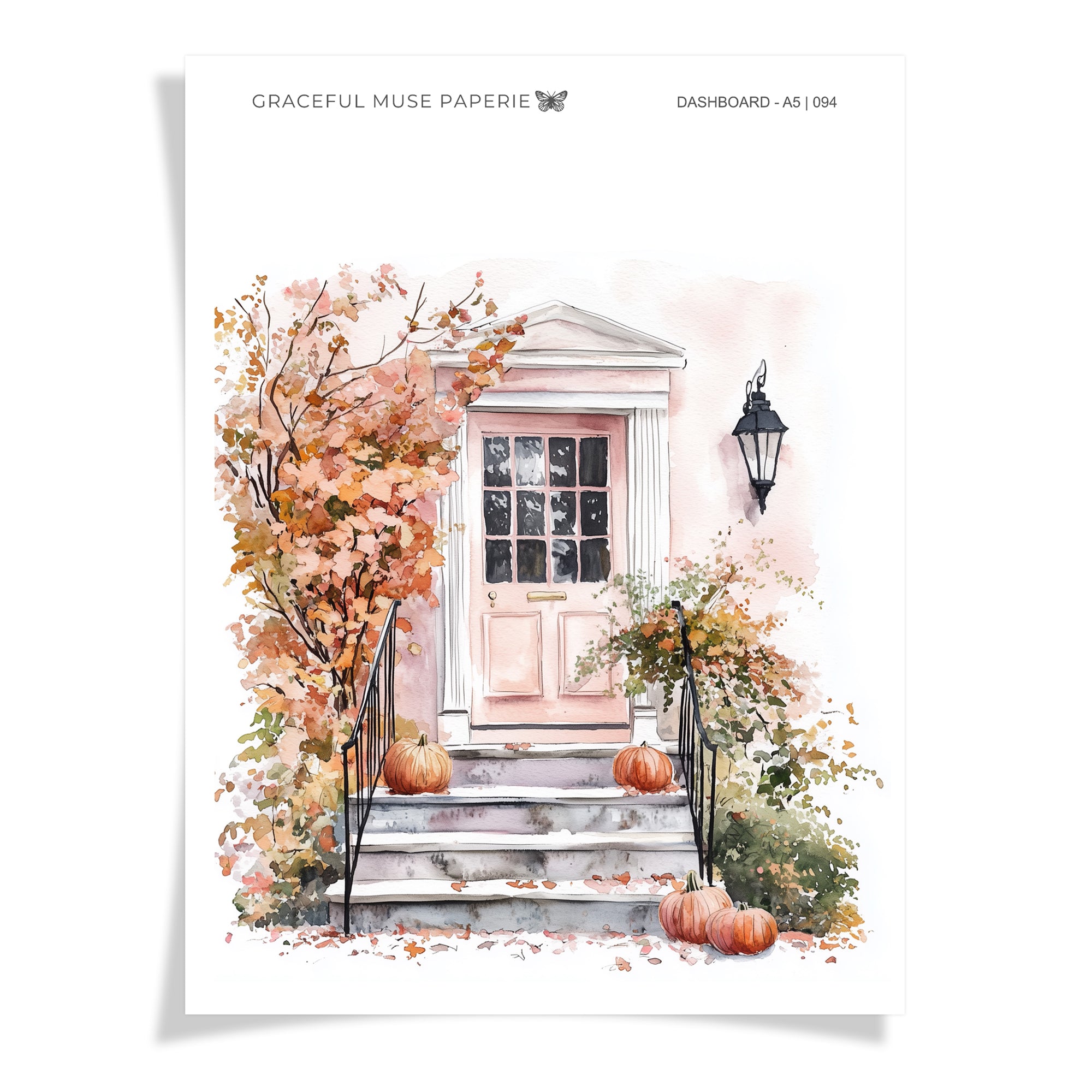 Herbstliche Türschwelle 01 | Armaturenbrettaufkleber | 094