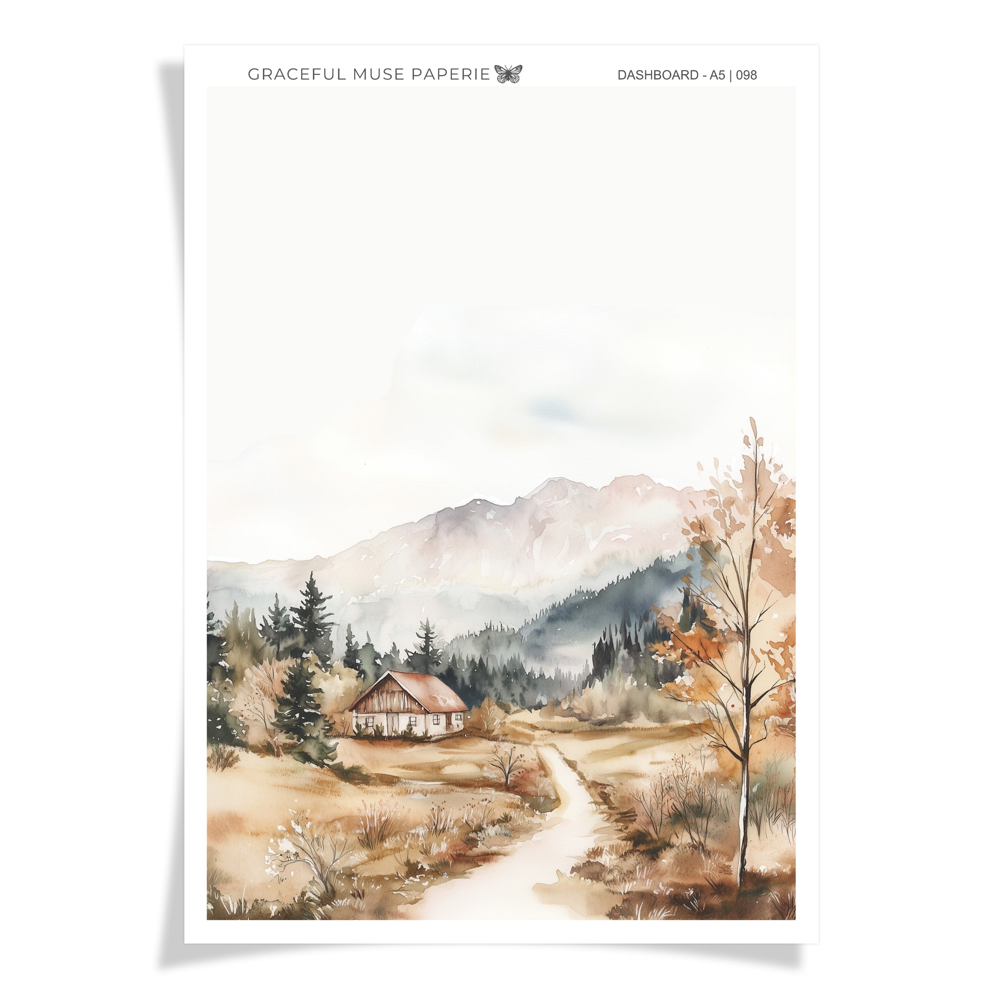 Herbstliche Hüttenszene | Armaturenbrettaufkleber | 098