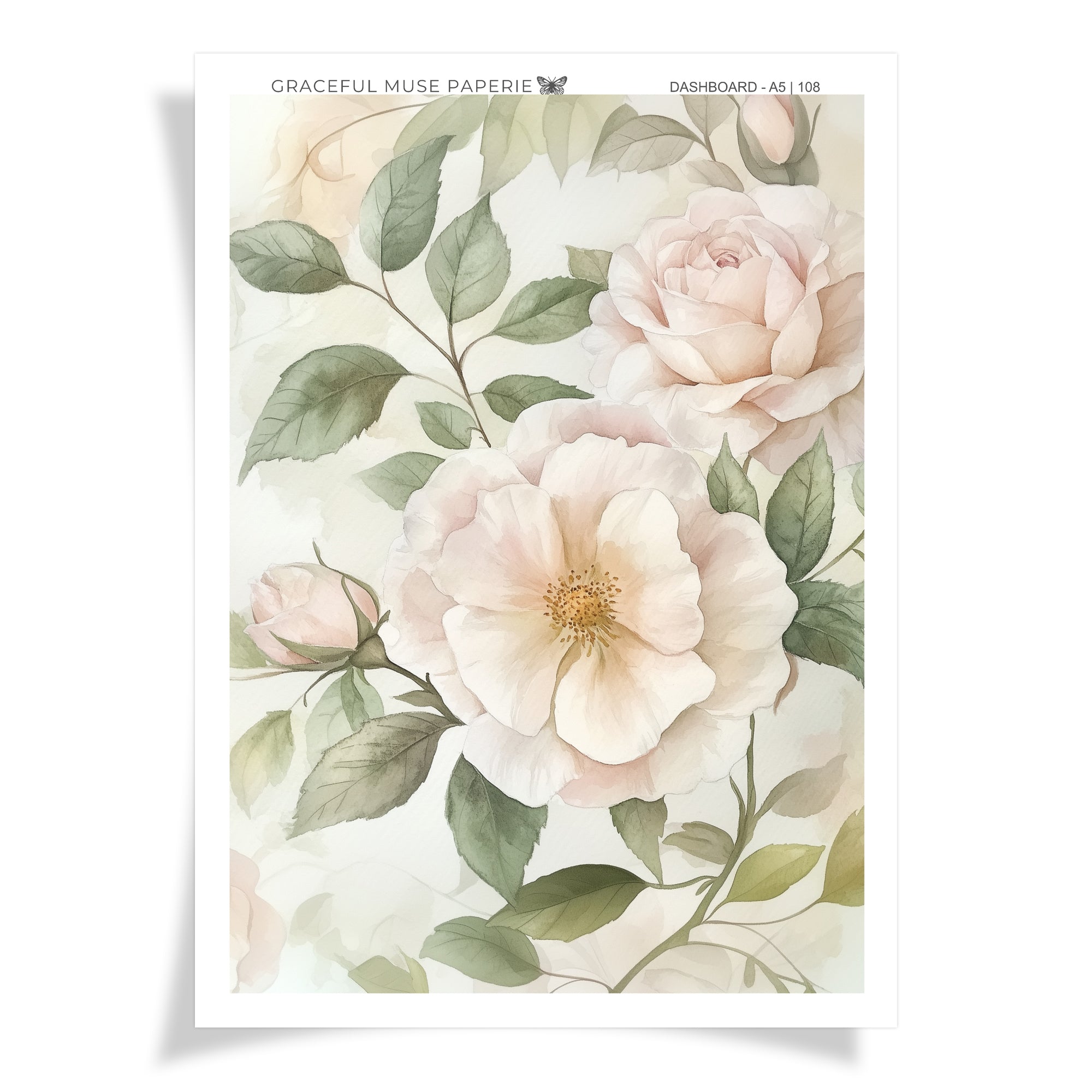 Dusty Pink Florals | Dashboard Stickers | 108