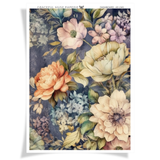 Marineblaue Blumen | Armaturenbrettaufkleber | 043