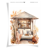 Herbstliche Leseecke | Armaturenbrettaufkleber | 046