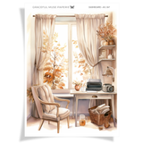 Herbst Schreibtisch | Armaturenbrettaufkleber | 047