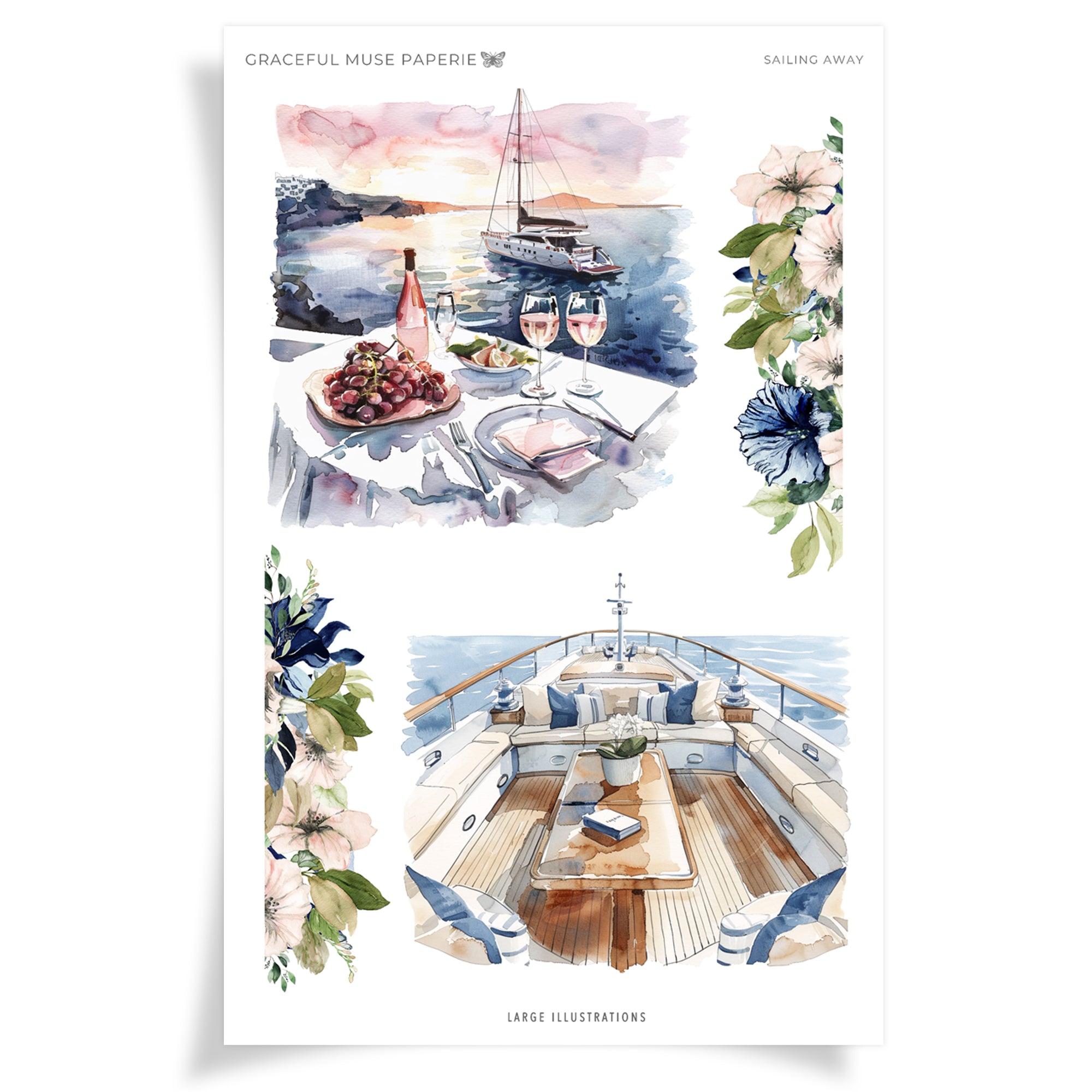 Large Illustrations  - Sailing Away