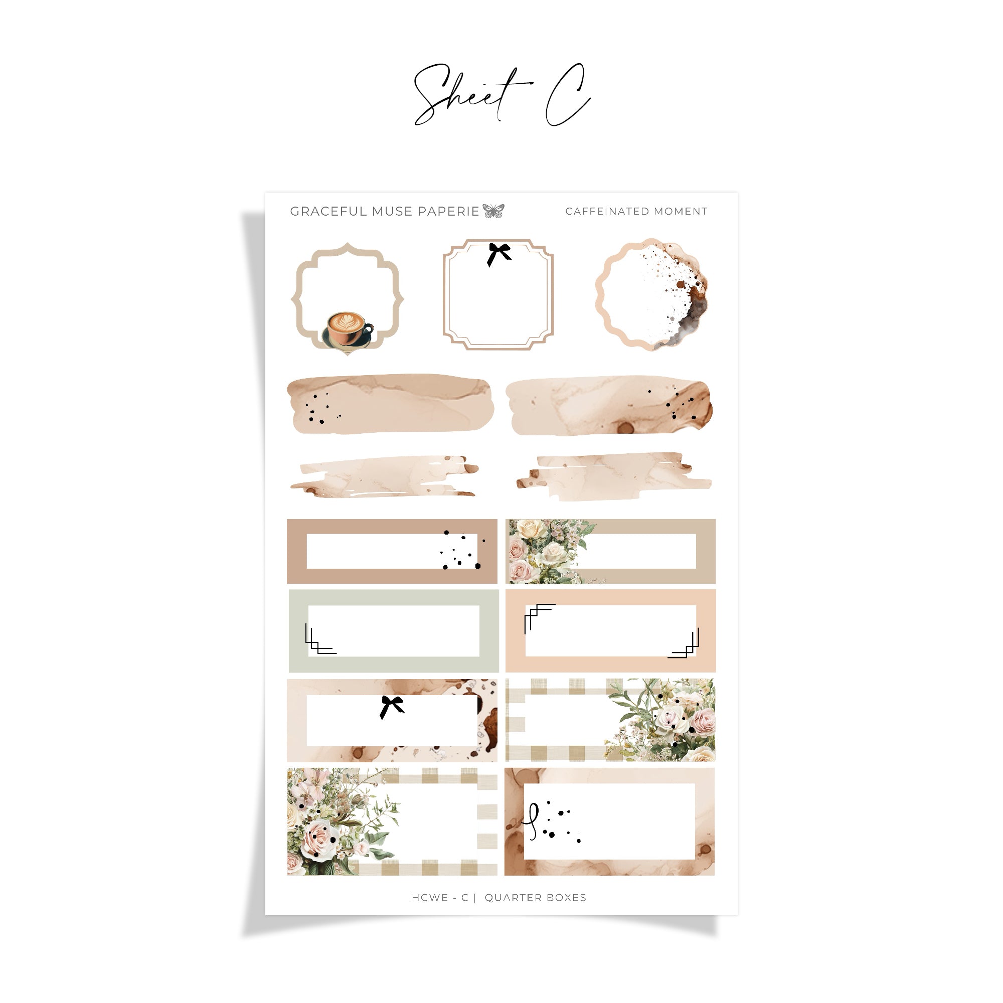 Caffeinated Moments | FOILED Hobonichi Cousin Weekly Sticker Kit