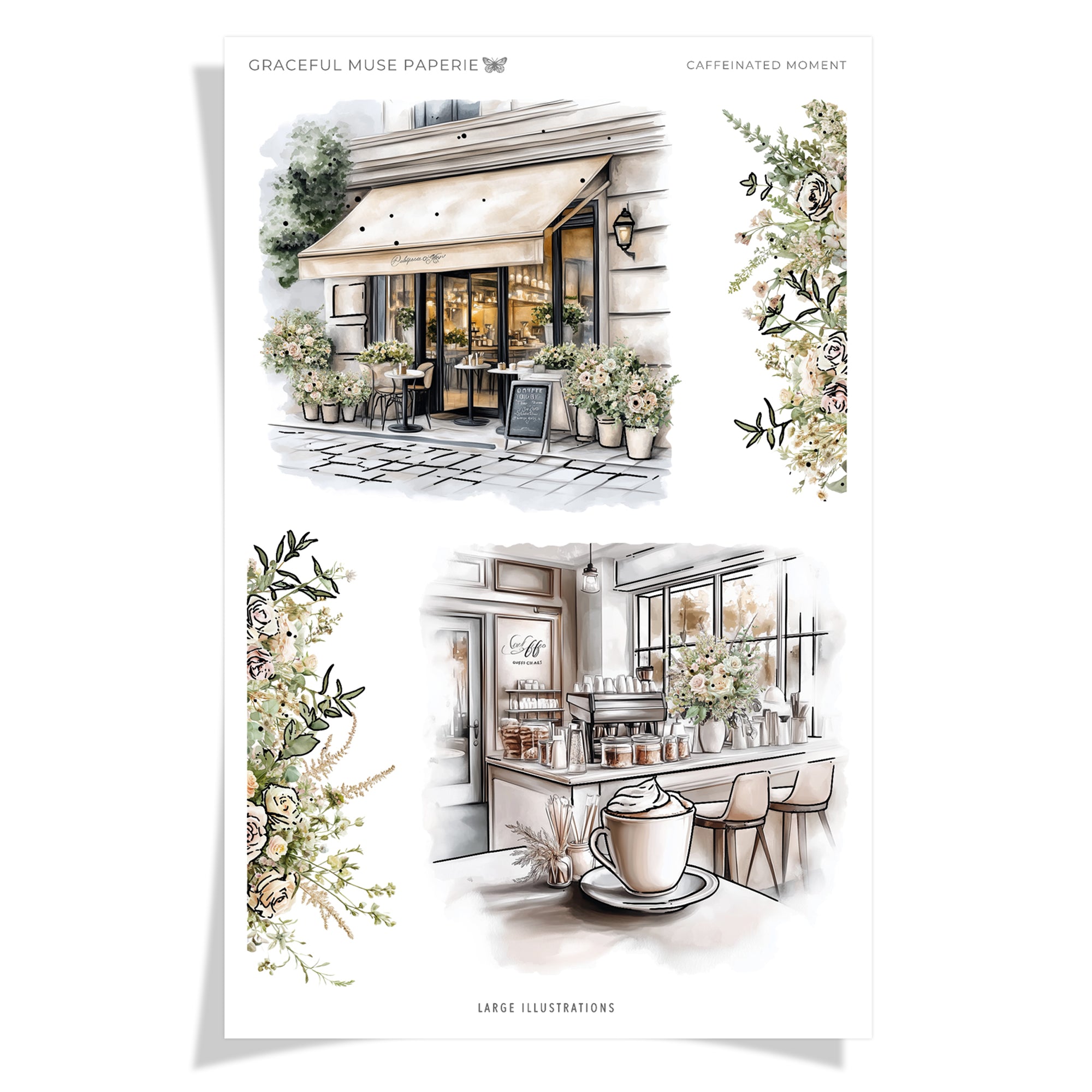 Large Illustrations  - Caffeinated Moments  - FOILED