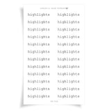 Highlights | Mini Scripts | MS020 | Classic