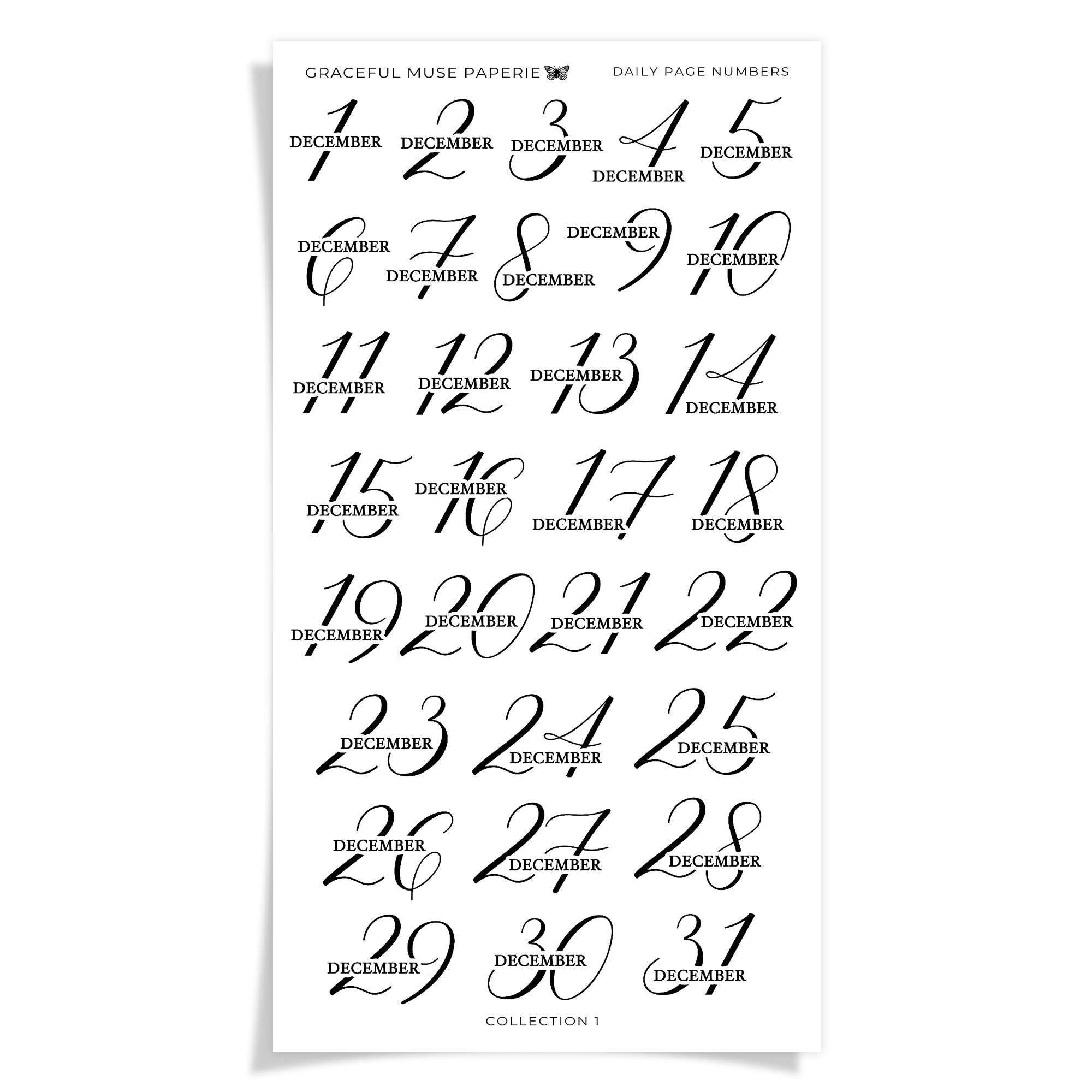 Daily Page Numbers - Collection No.1