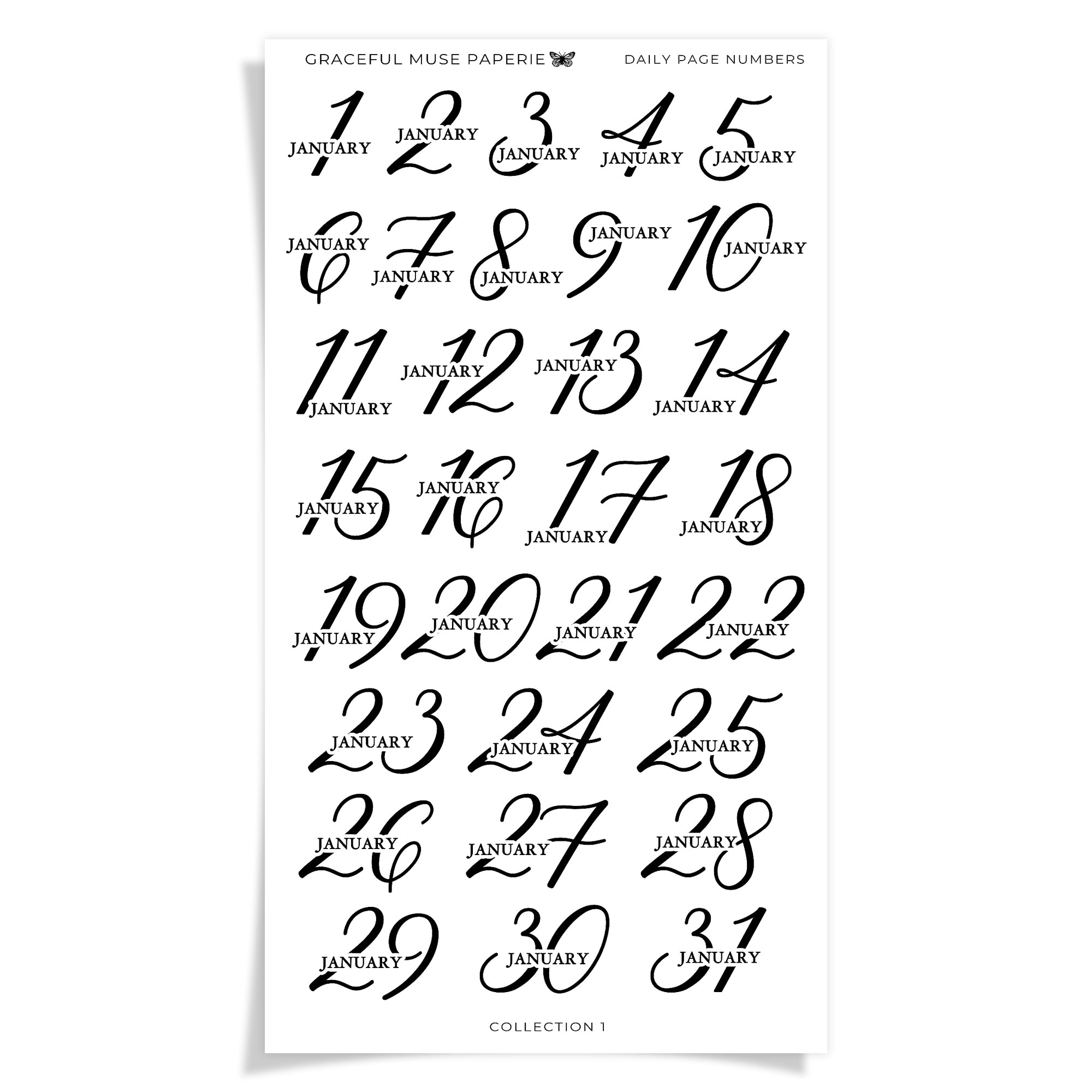 Daily Page Numbers - Collection No.1