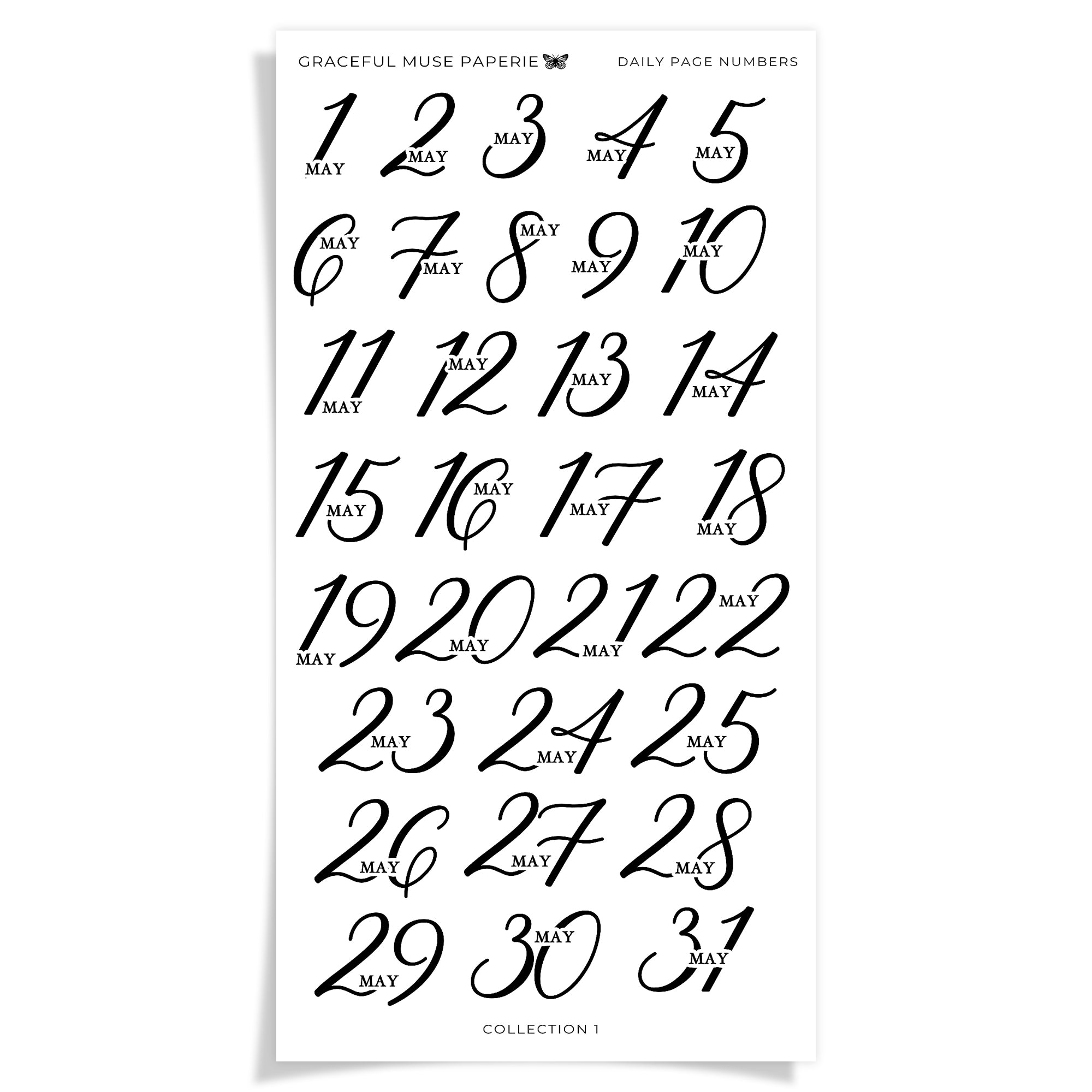 Daily Page Numbers - Collection No.1