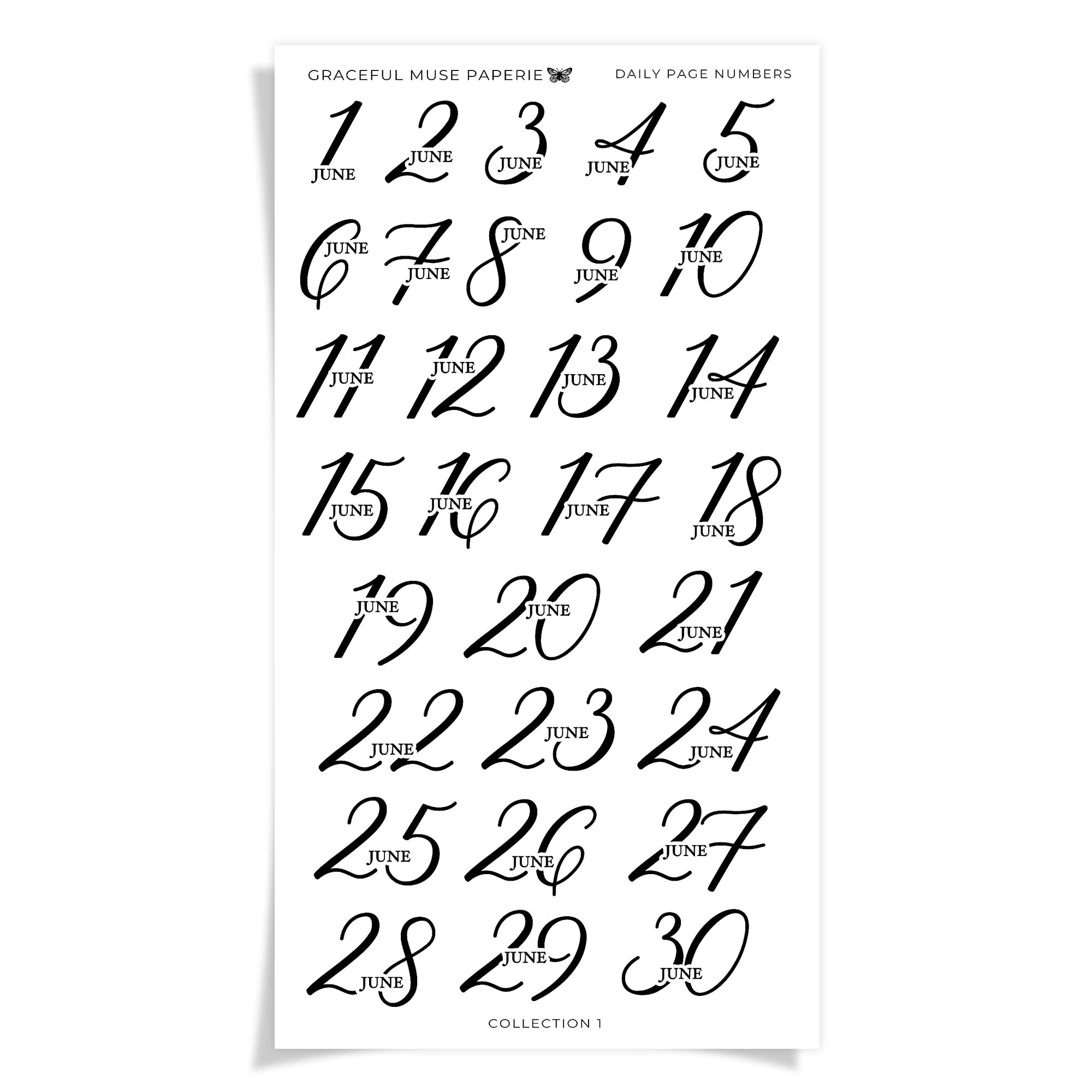 Daily Page Numbers - Collection No.1