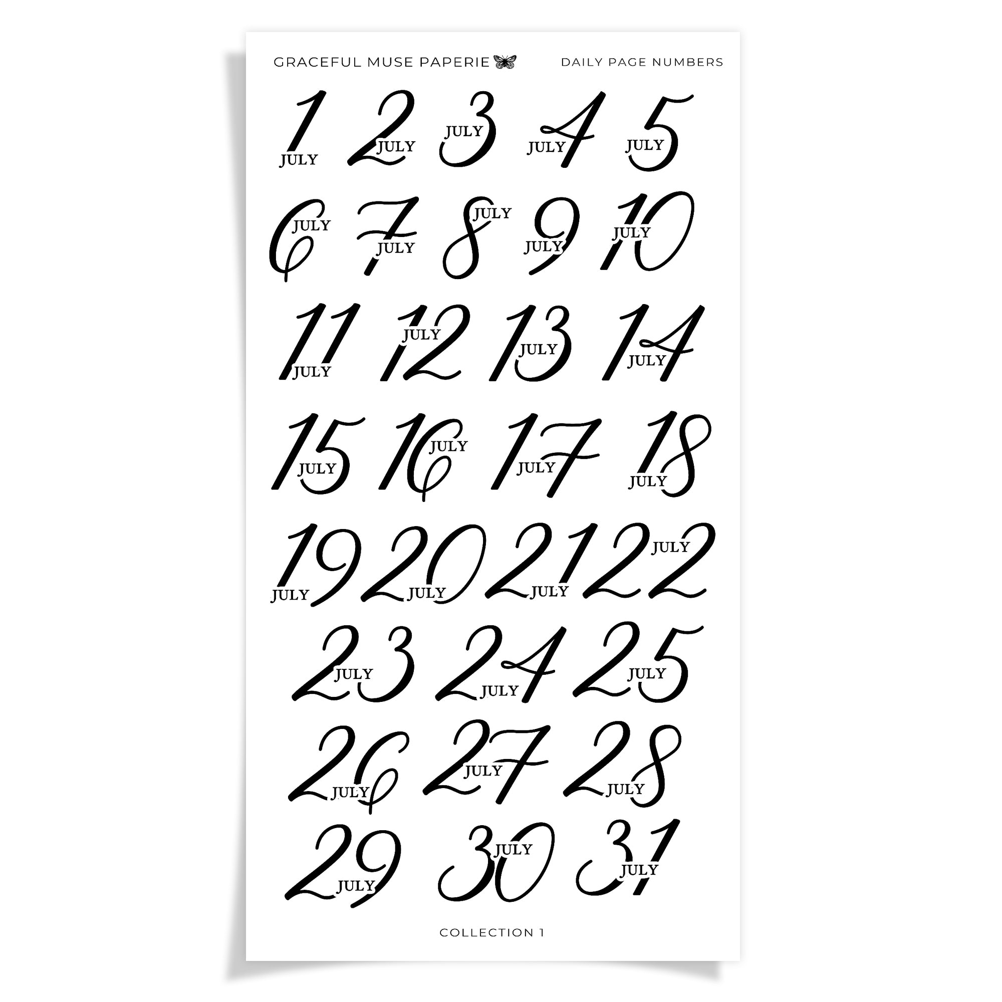 Daily Page Numbers - Collection No.1