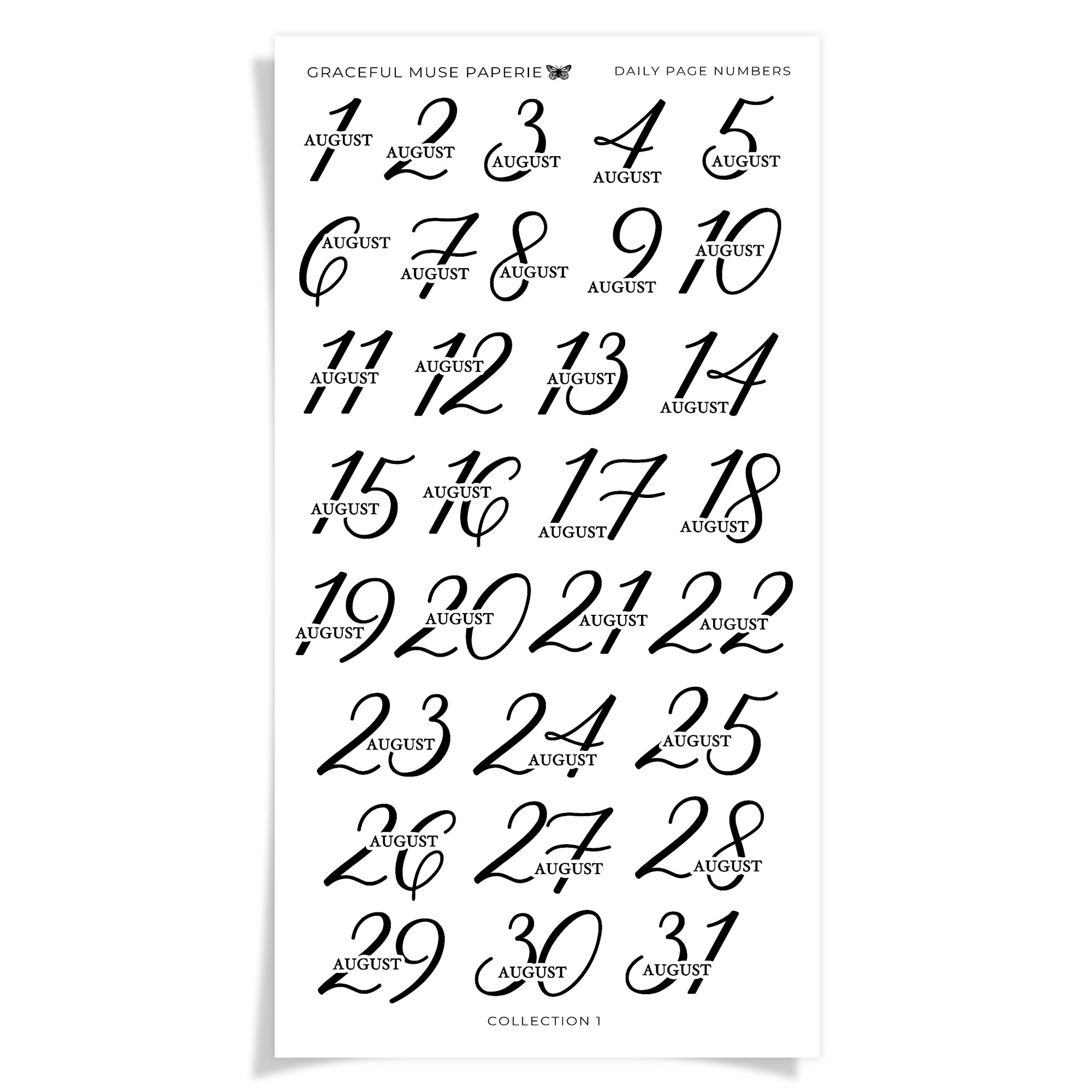 Daily Page Numbers - Collection No.1