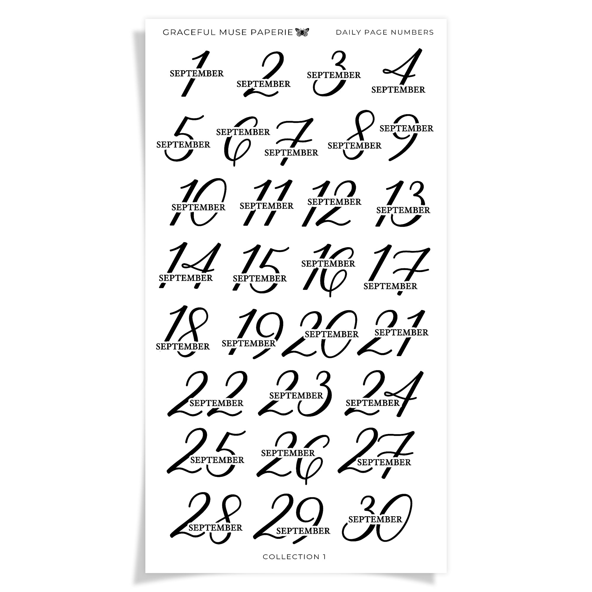 Daily Page Numbers - Collection No.1