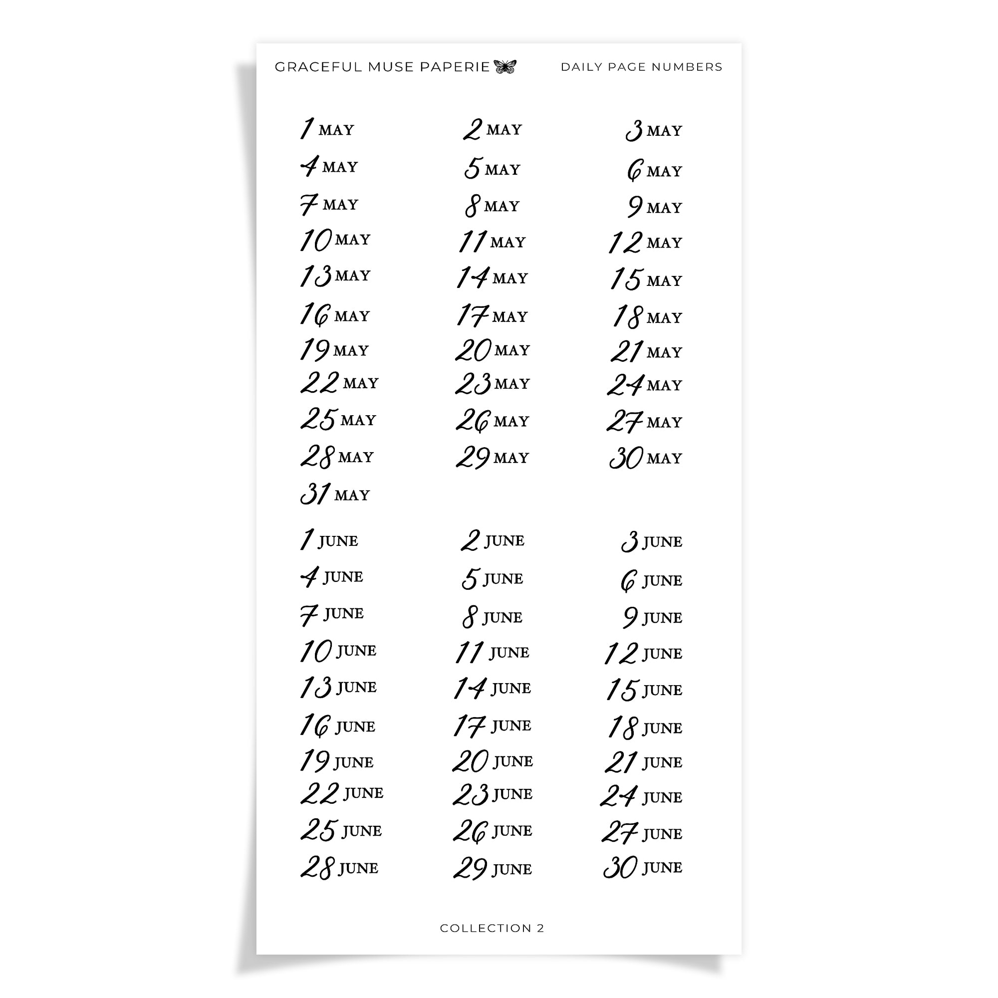 Daily Page Numbers - Collection No.2