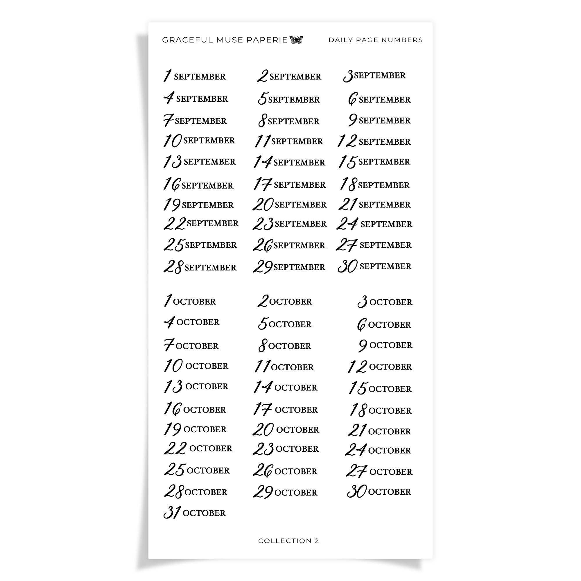 Daily Page Numbers - Collection No.2