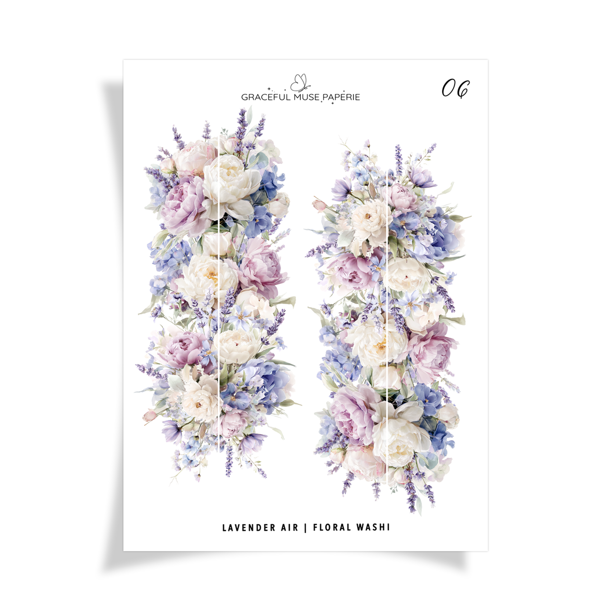 Lavender Air | 06 | Floral Washi Strips