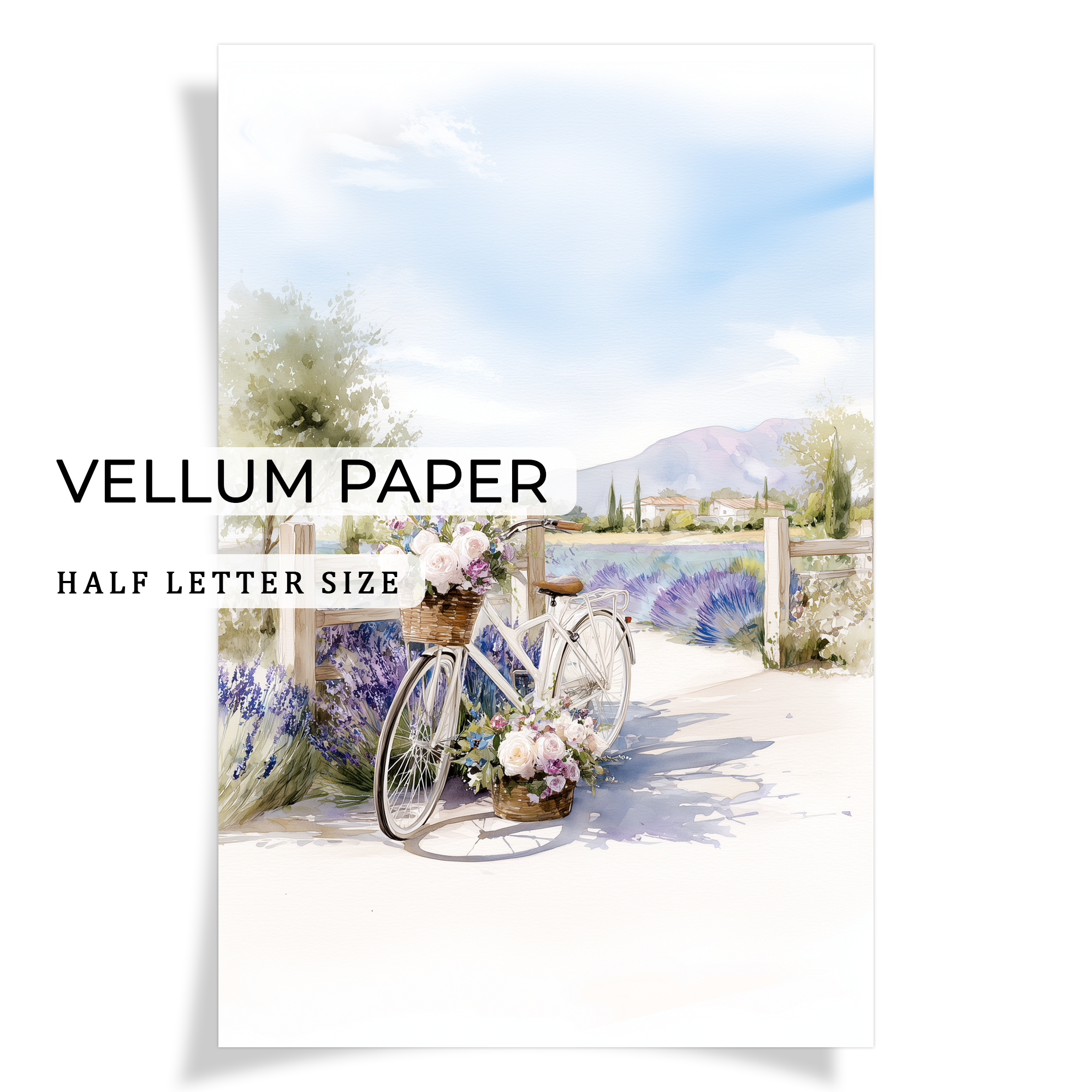 Lavender Air - Bicycle | Vellum HALF LETTER