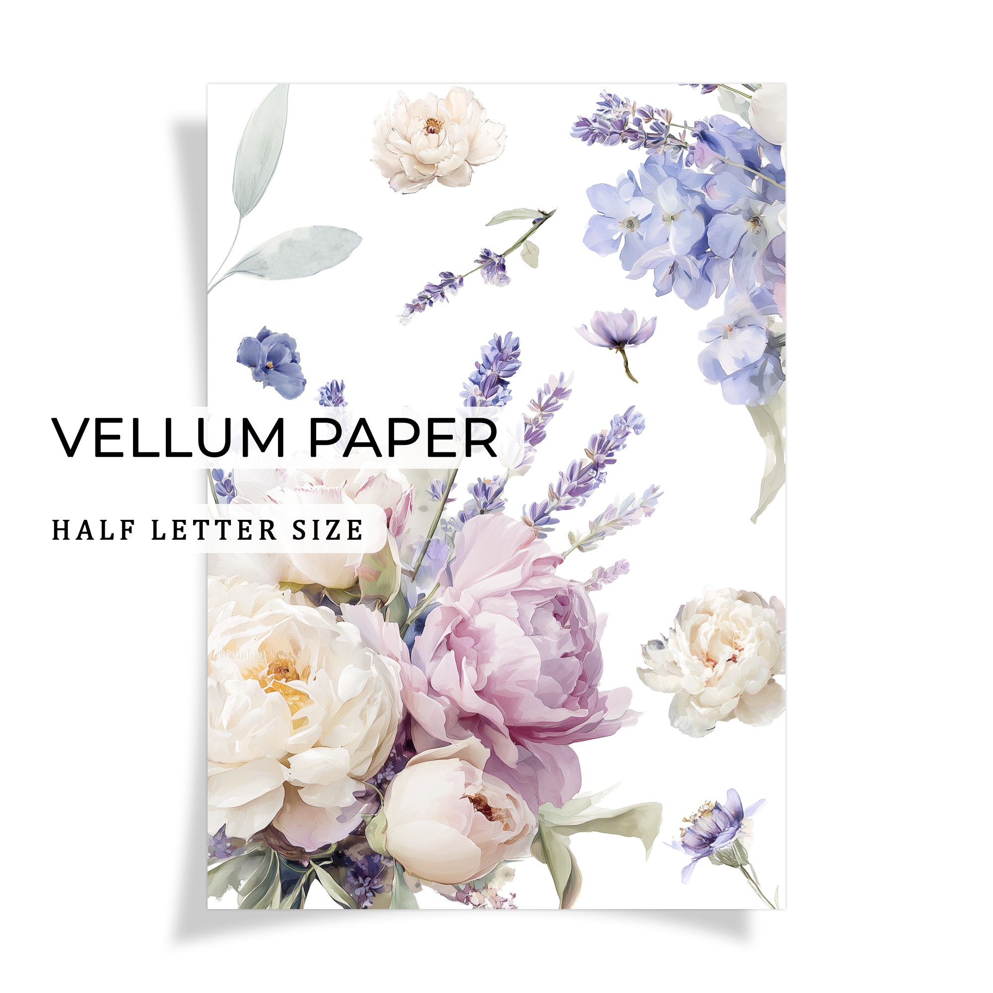 Lavender Air - Floral | Vellum HALF LETTER