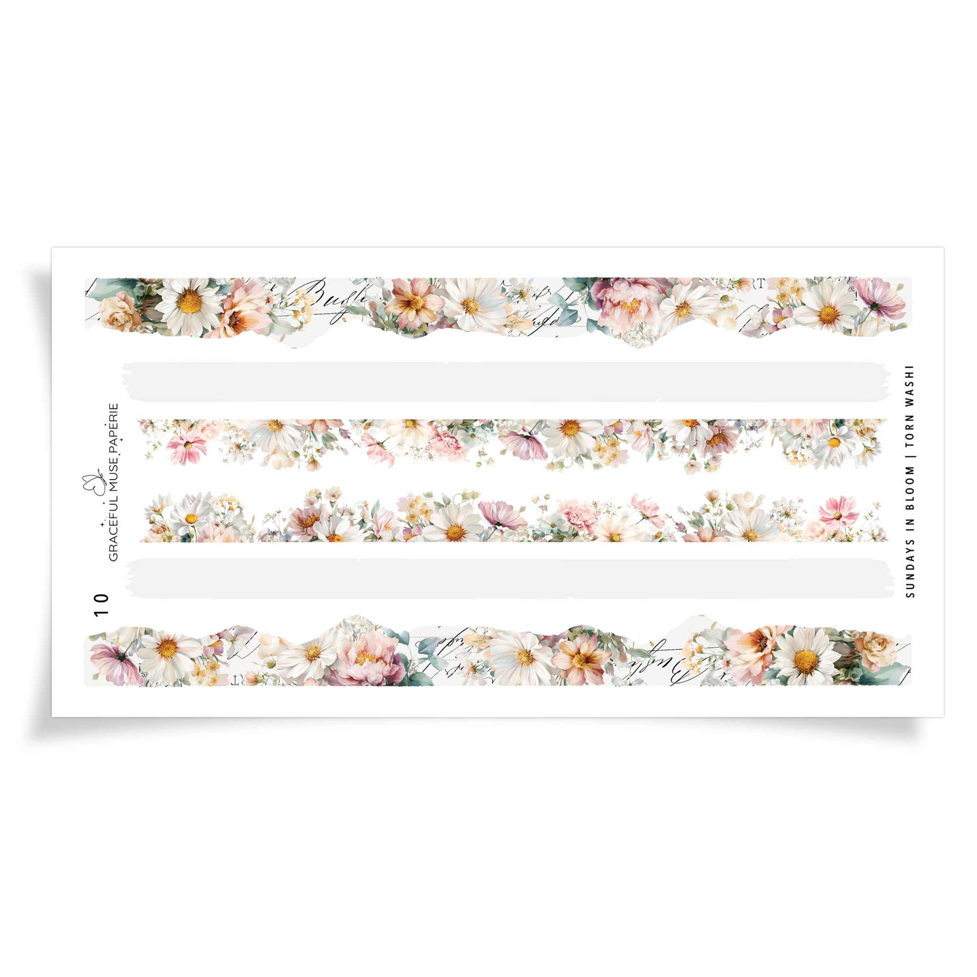 Torn Washi - Sundays in Bloom