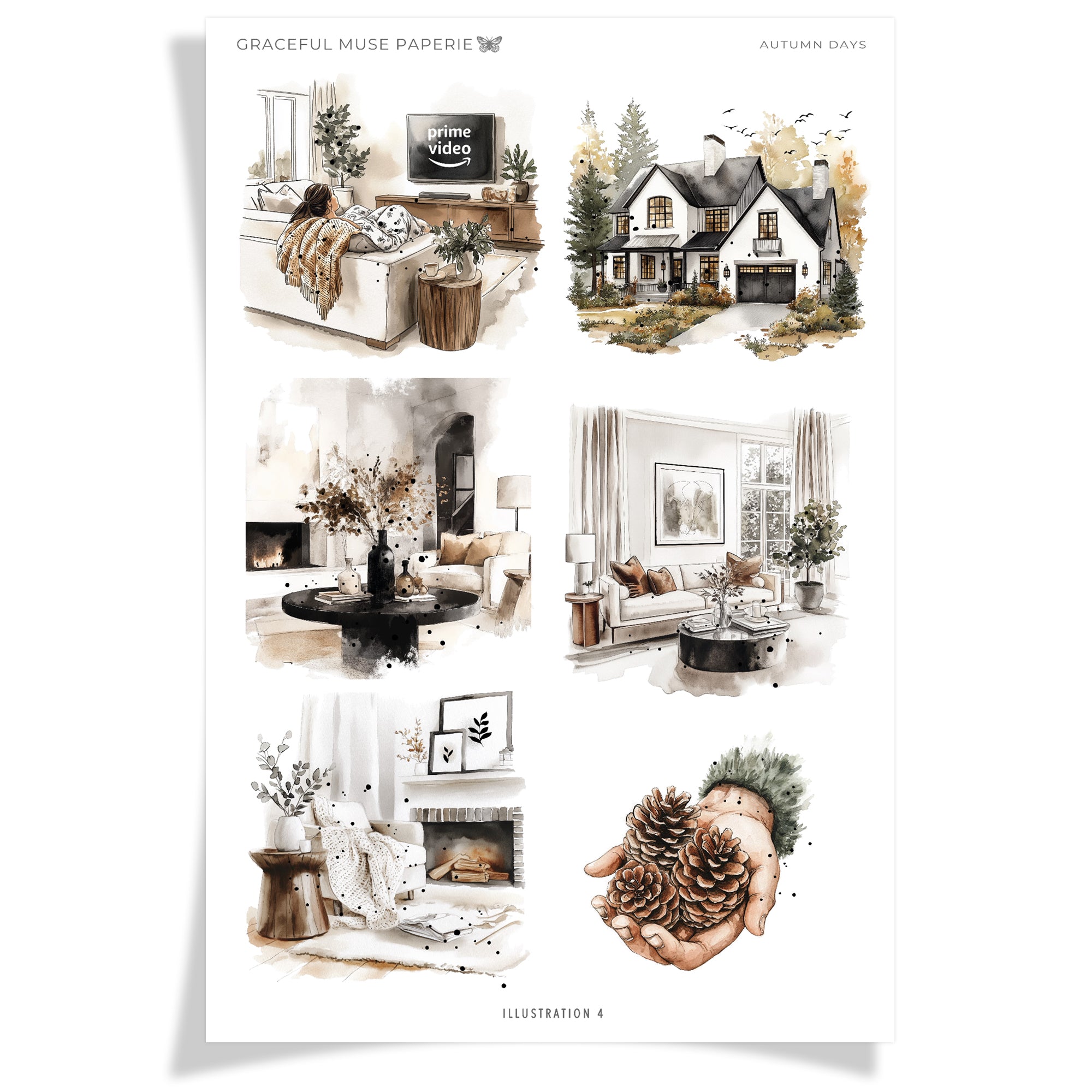 Illustrations 4 - Autumn Days - FOILED