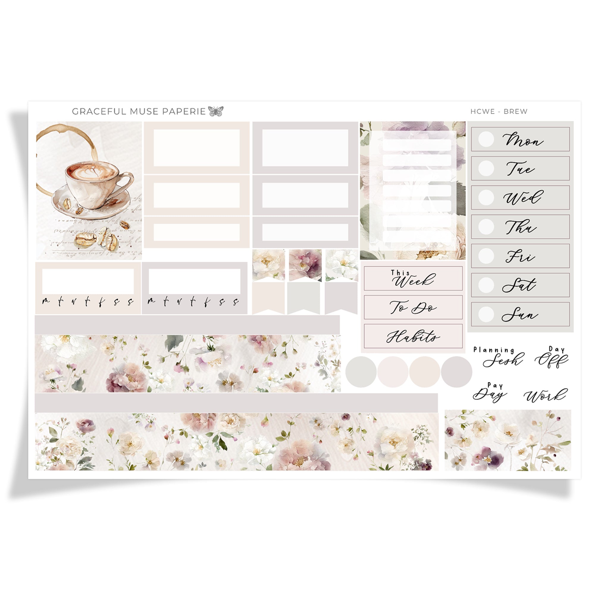 Brew | Hobonichi Cousin Weekly Sticker Kit