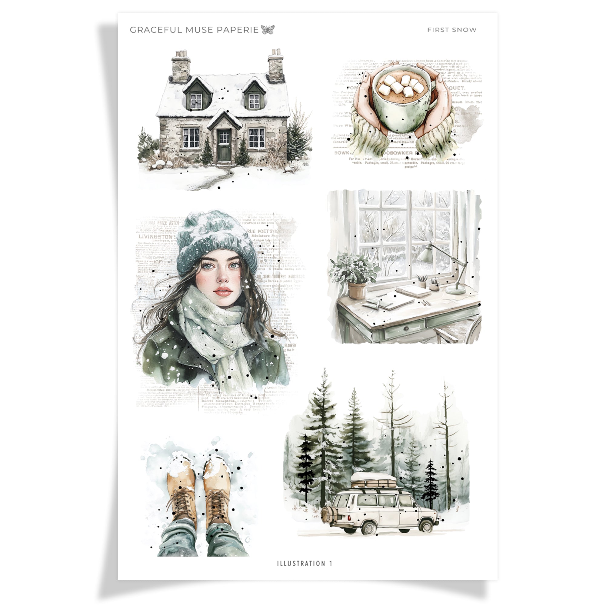 Illustrations 1 - First Snow - FOILED