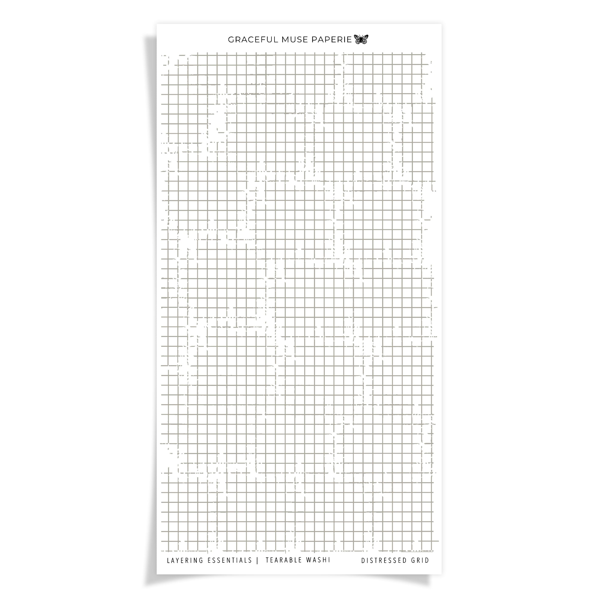 Distressed Grid - Tearable Washi - Layering Essentials