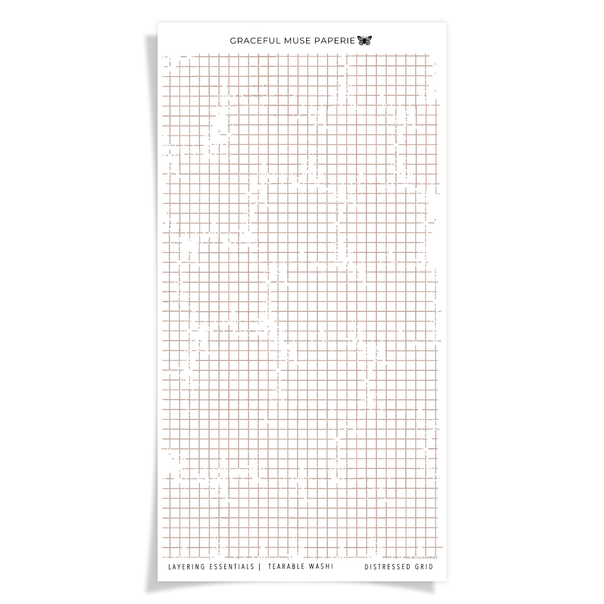 Distressed Grid - Tearable Washi - Layering Essentials
