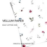 Merlot - Floral | Vellum HALF LETTER